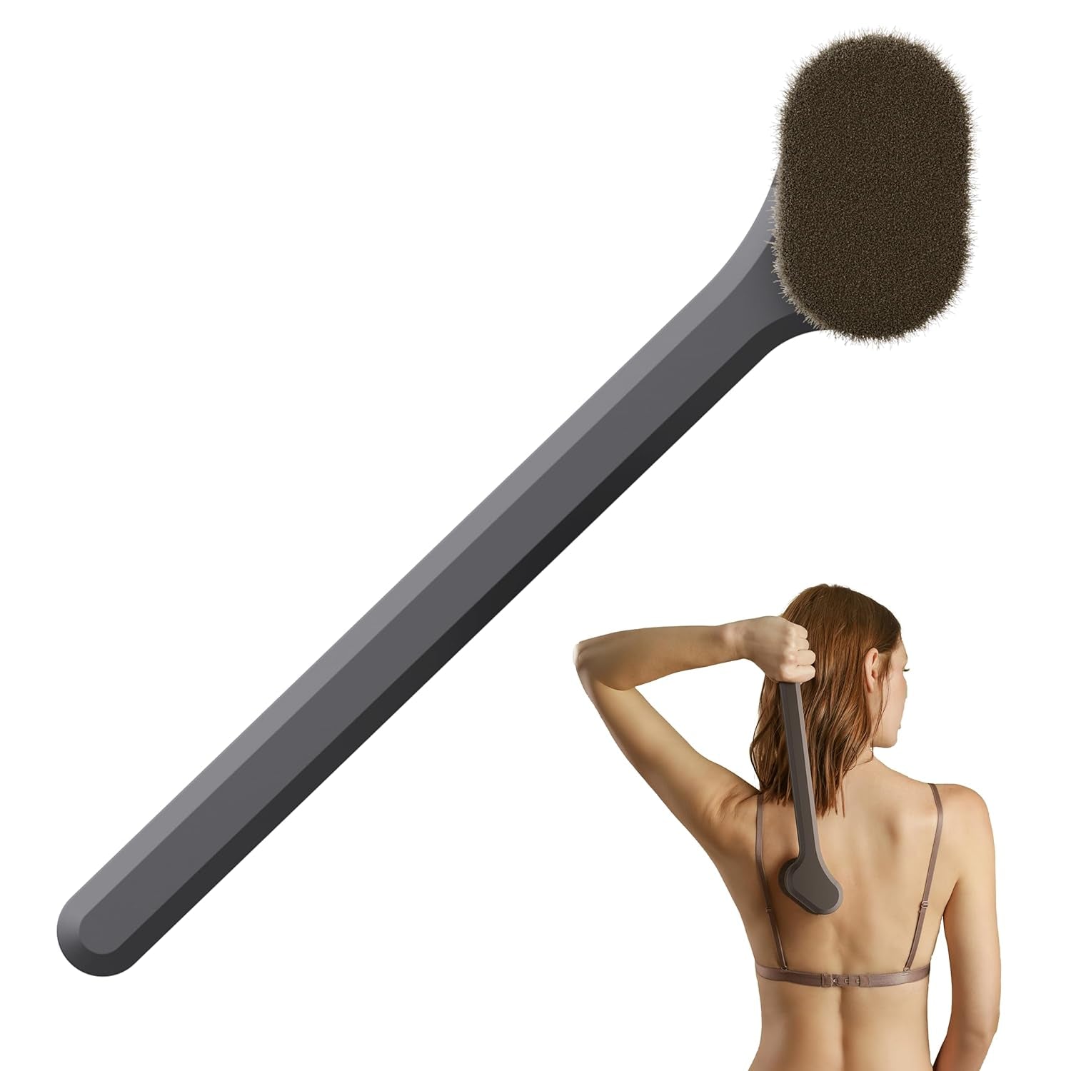 Self Tanner Brushes - Body and Face Kabuki Brush Applicator for Fake Tan, Lotion, Makeup, and Sunscreen, Back Brush Applicator for Sunless Tanner and Cream (Body Brush)
