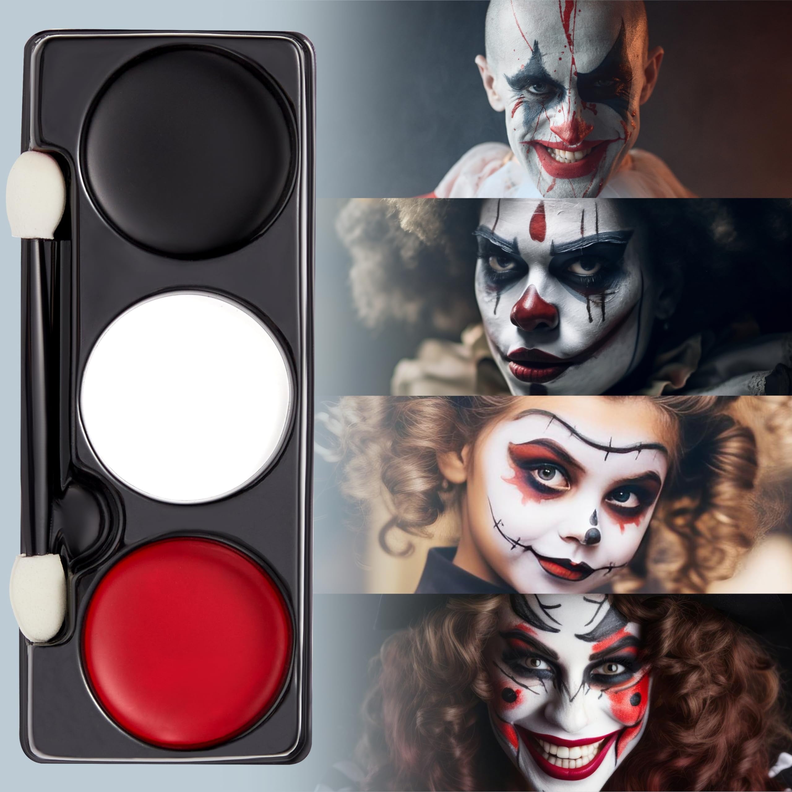 7 Oz Halloween Makeup Palette,Halloween Face Painting Kit SFX Makeup with Double-Headed Brush for Zombie Vampire Cosplay for Adult Kids