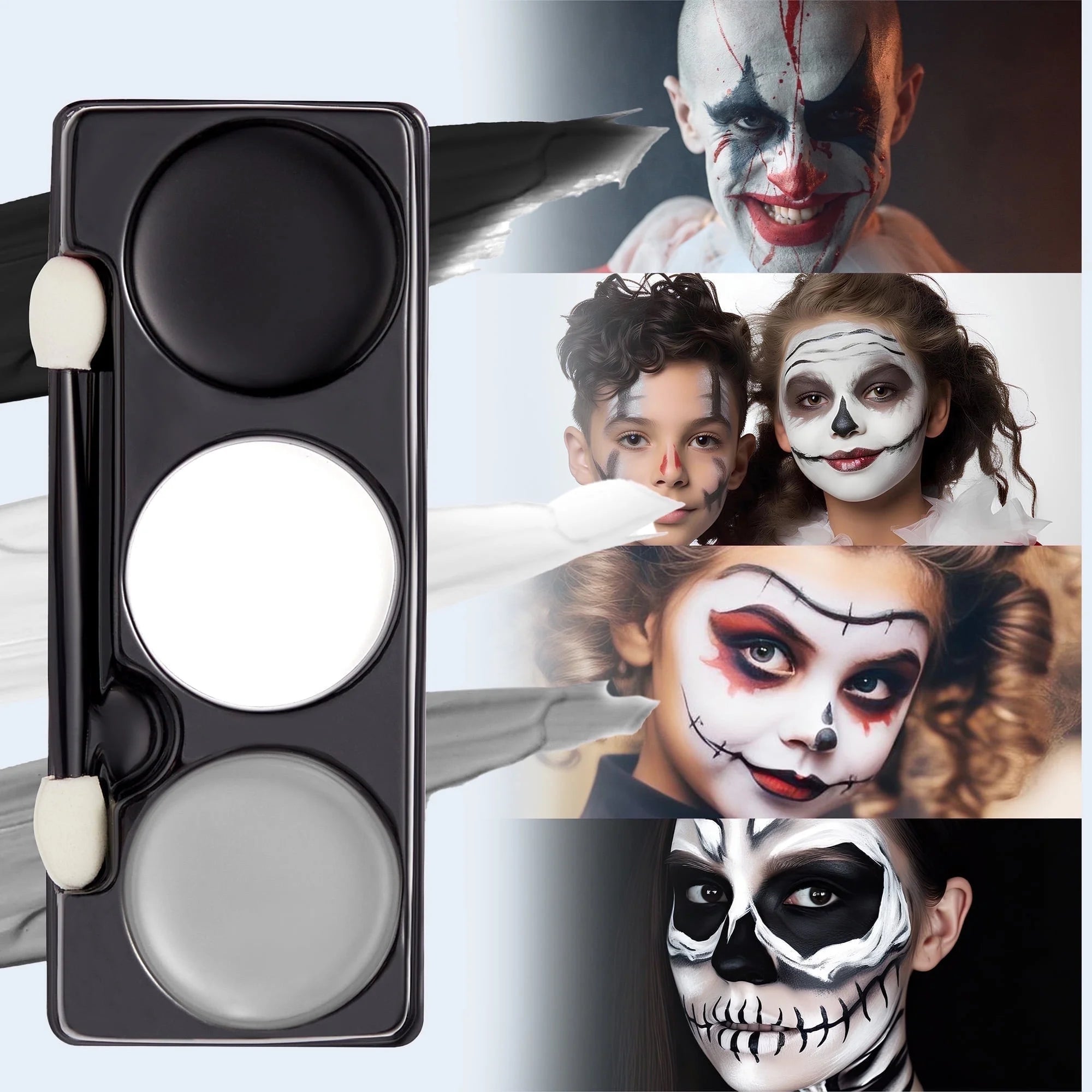7 Oz Halloween Makeup Palette,Halloween Face Painting Kit SFX Makeup with Double-Headed Brush for Zombie Vampire Cosplay for Adult Kids