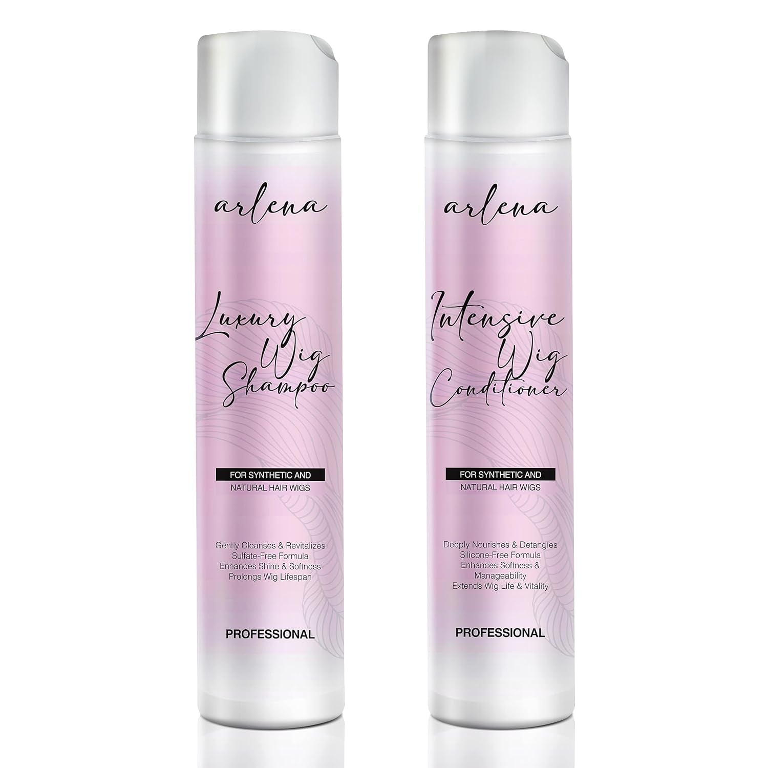 Luxury Wig Shampoo and Conditioner Set for Synthetic and Natural Hair Wigs - Made in USA, Sulfate-Free, Enhances Shine & Softness, Prolongs Wig Lifespan, Deeply Nourishes & Detangles