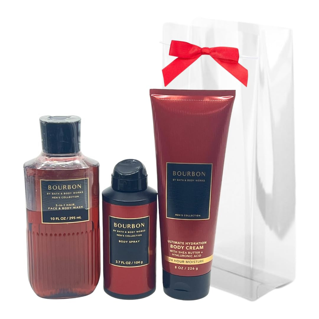 Bourbon for Men 3Pc Gift Pack - Holiday - Wash, Cream, Spray