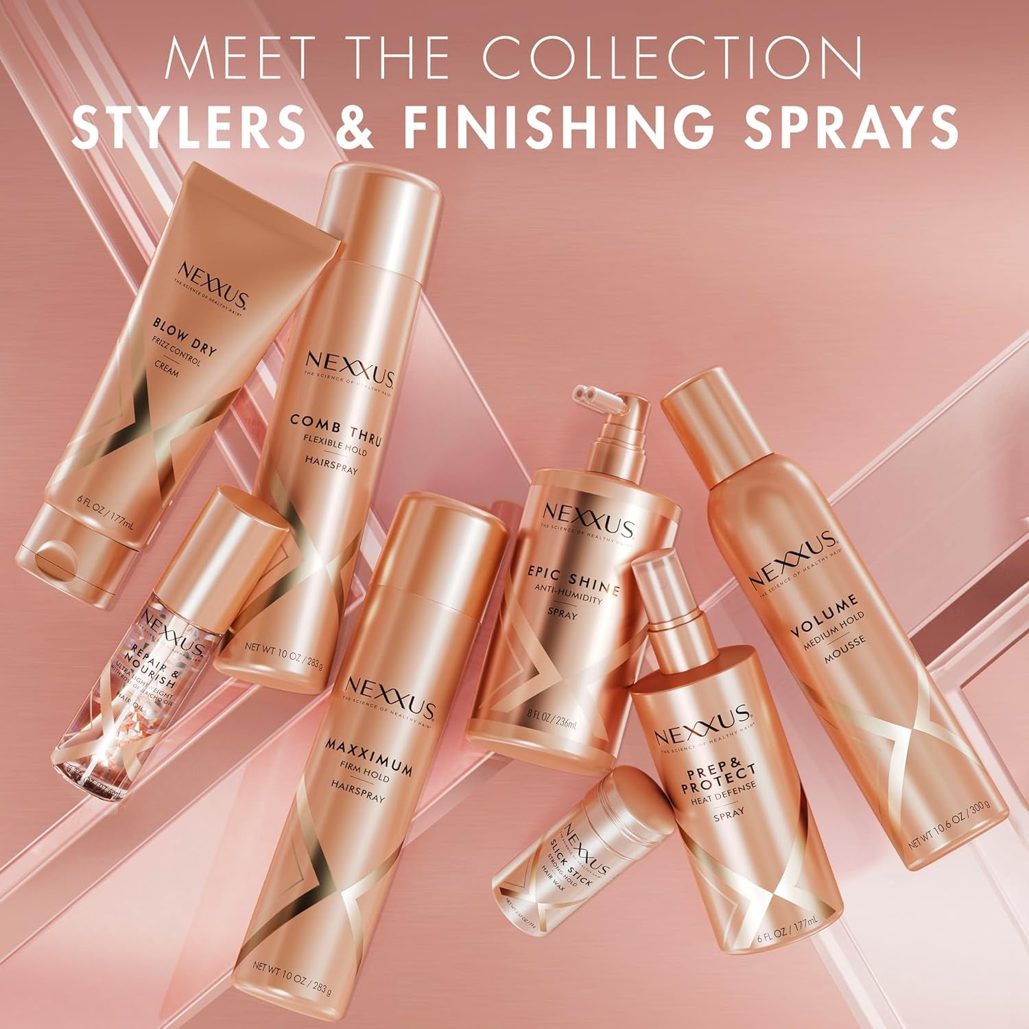 Travel Mousse, Volume Medium Hold 4-Pack – 72-Hour Anti-Humidity Shield, 48-Hour Frizz Control, Rose Fragrance, 2 Oz Ea