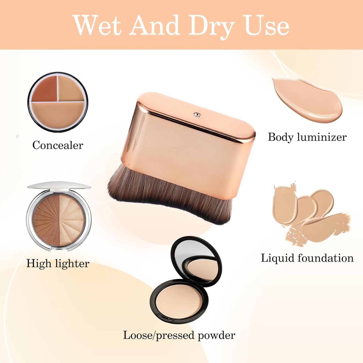 Self Tanning Brush Sunless Body Fake Tan Tanner Brushes Leg Makeup Fine Brush Cosmetic Foundation Application Tool for Kabuki Face Spray Tanning Blending Mousse