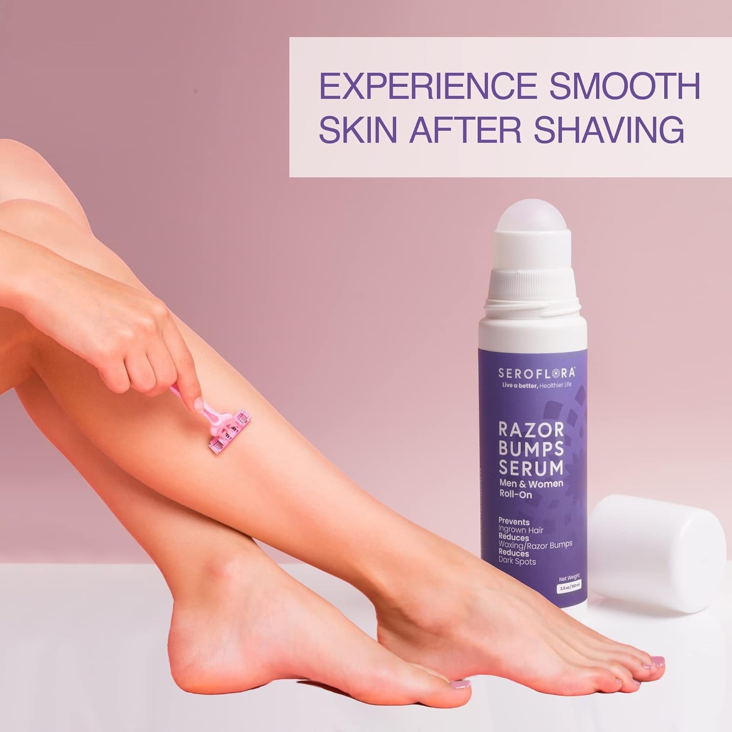 Razor Bumps Serum-Ingrown Hair Treatment for Women-Razor Bump for Bikini Area - after Shave & Waxing - Roll-On-Face, Legs, Body (3.5Floz)