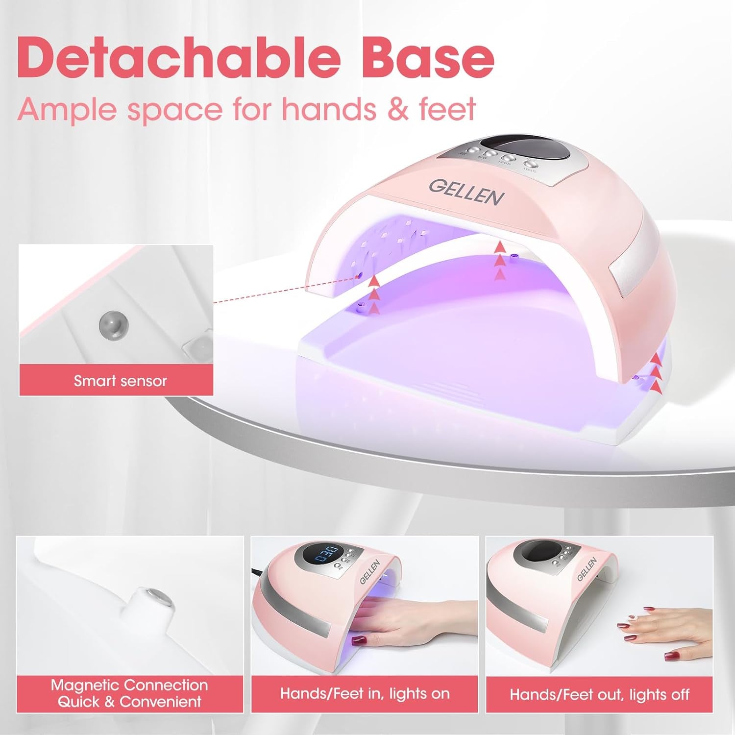 268W UV Light for Nails - Professional Fast Curing Lamp with 4 Timers, 66 LED Beads - Dryer for Gel and Acrylic Nails