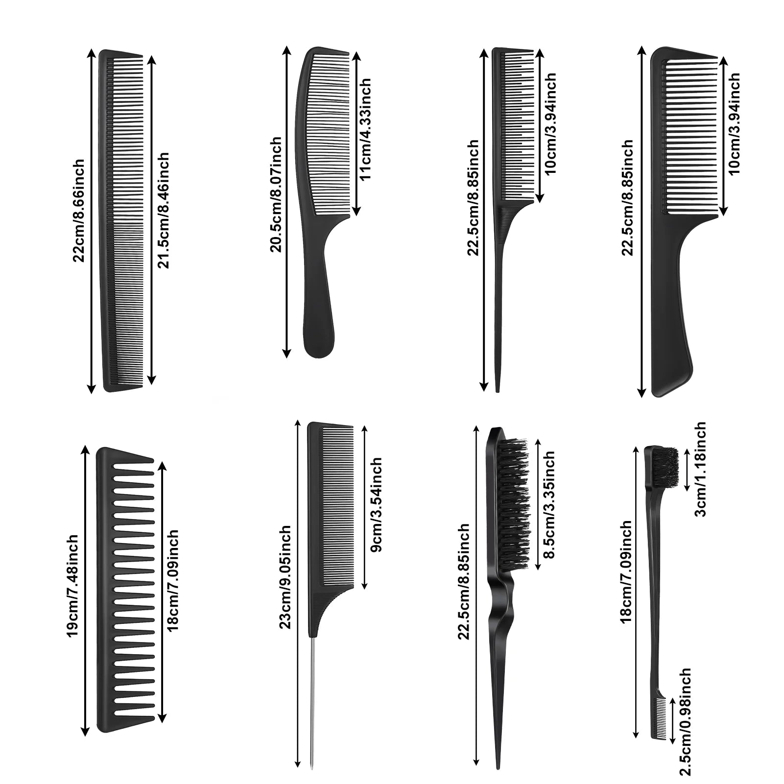 8Pcs Hair Styling Combs Set