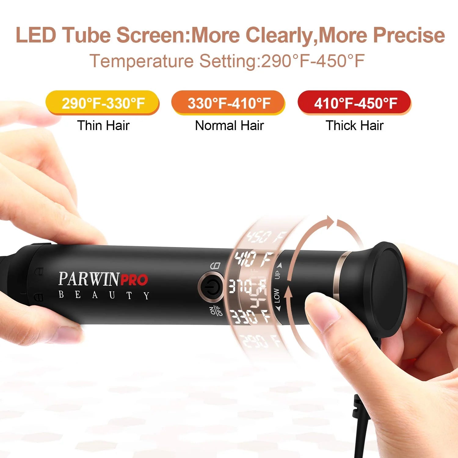 Infrared Interchangeable 8 in 1 Curling Iron Set, Hair Curler Wand for Long Hair, LED Temperature Control,Glove and 2 Hair Clips