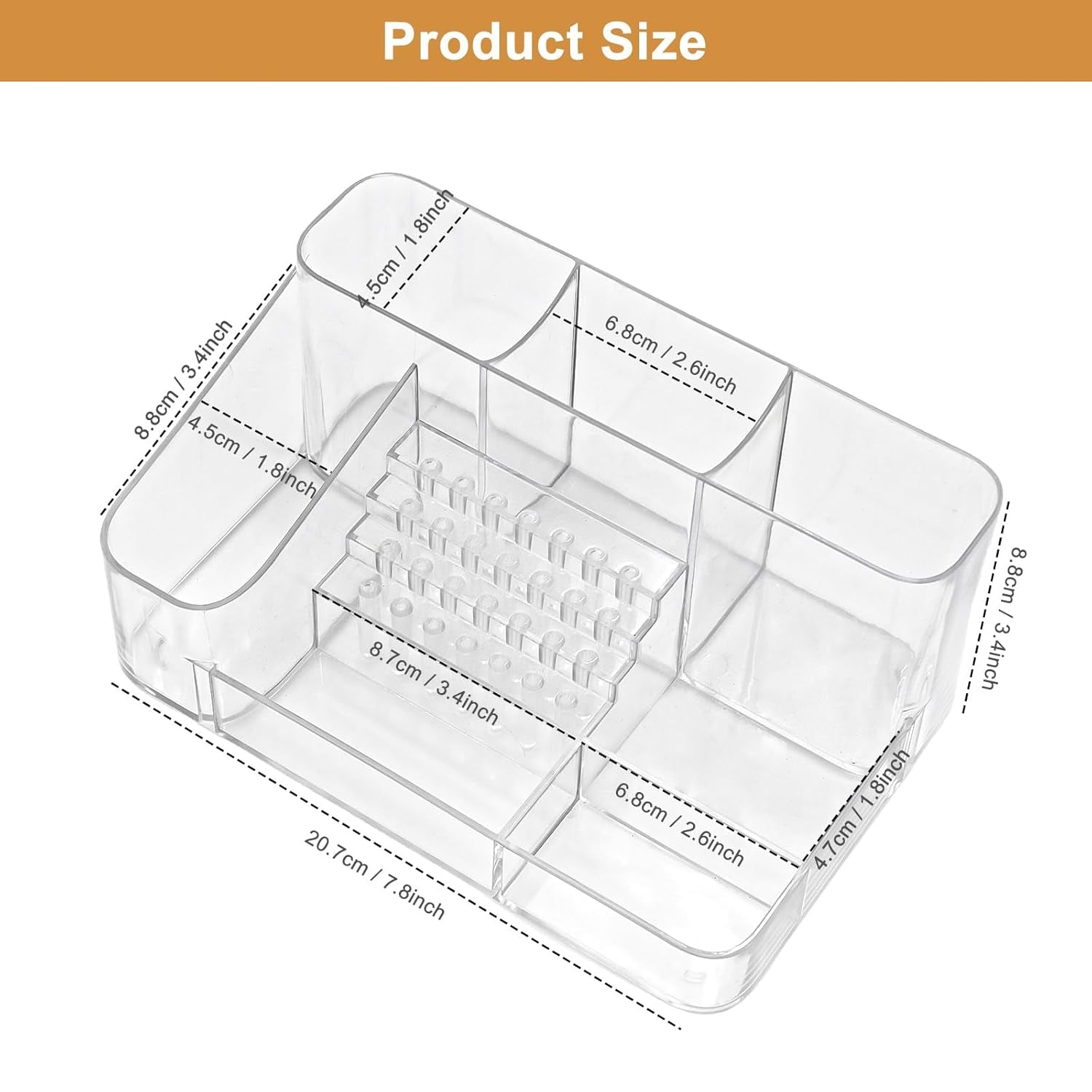 Nail Drill Holder, 28 Holes Acrylic Nail Drill Bit Holder, Professional Nail Drill Organizer Case and Storage Box for Manicure Tools - Transparent (Not Included Tools)