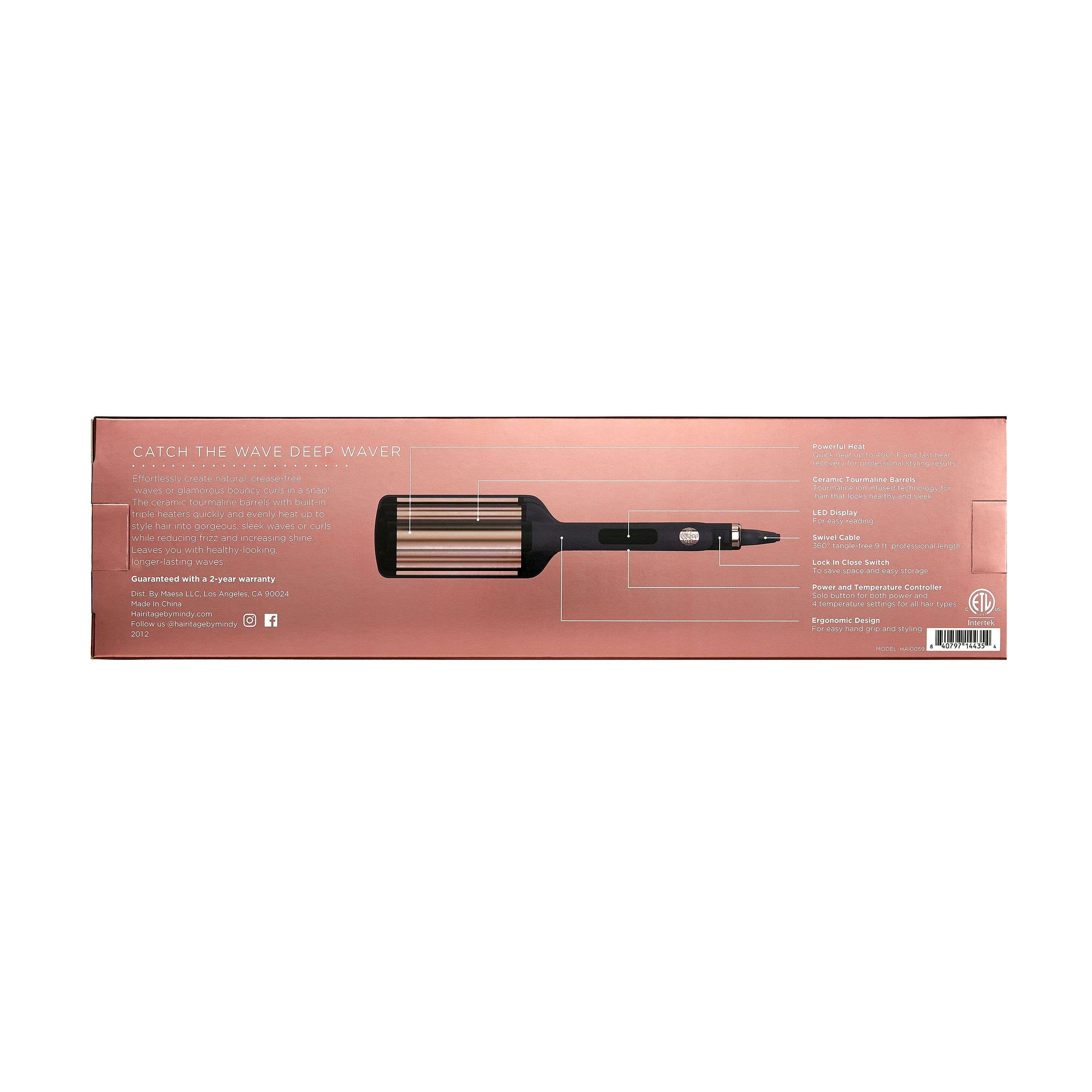 Ceramic Tourmaline 3 Barrel Hair Waver Curling Iron and Crimper