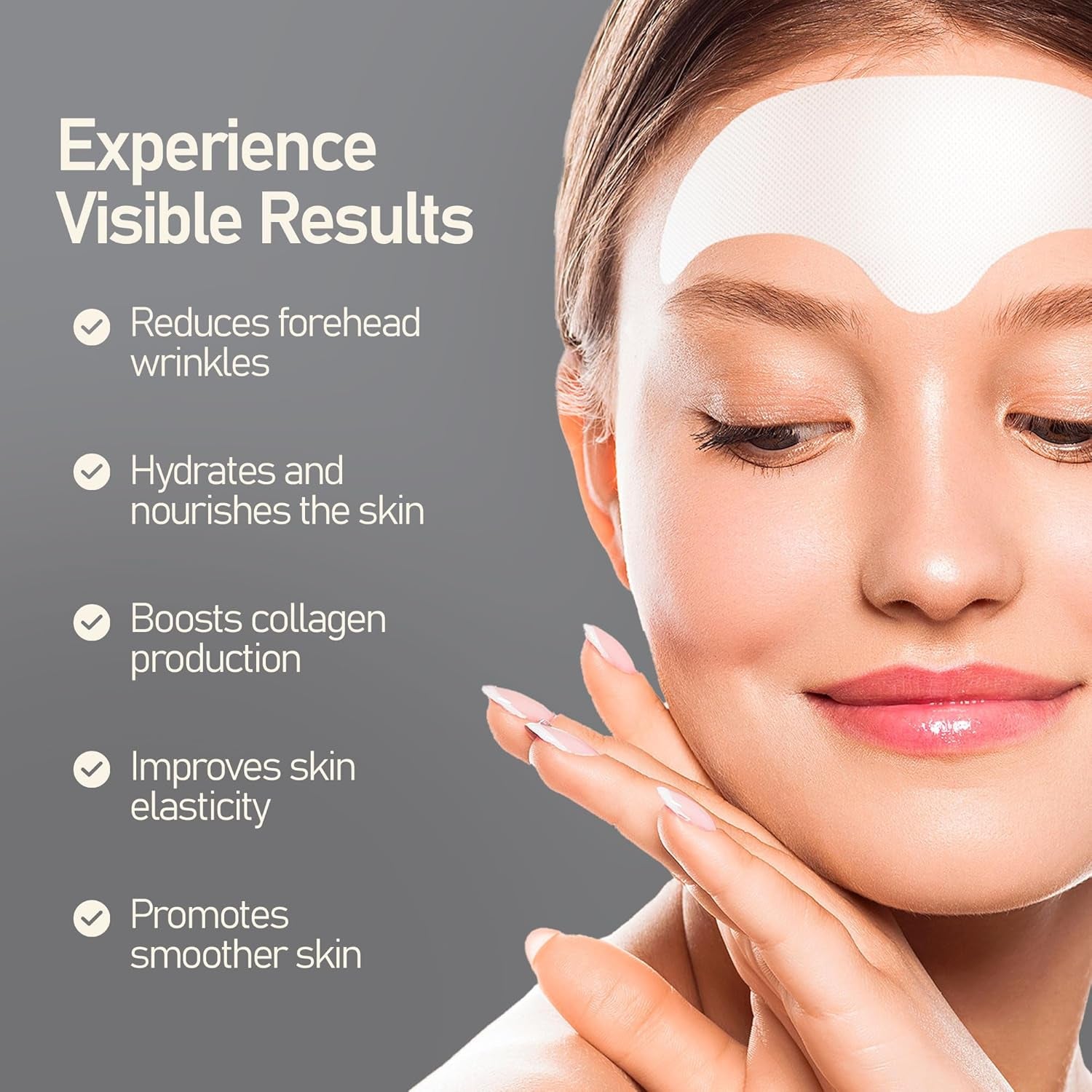 Forehead Wrinkle Patches 12Pcs - anti Wrinkle Patch with Marine Collagen and Hyaluronic Acid - Forehead Wrinkle Treatment - Skin Technology from Korea