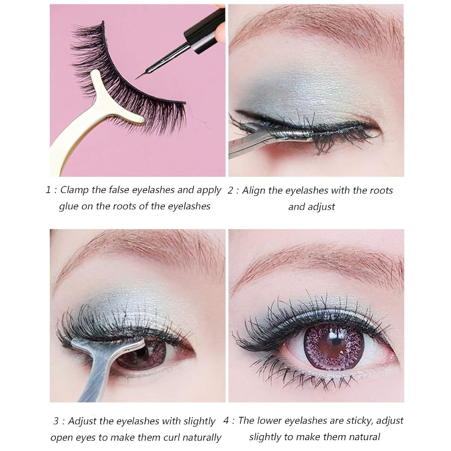 False Eyelashes Applicator Lash Extension Tweezers Remover Tool Stainless Steel