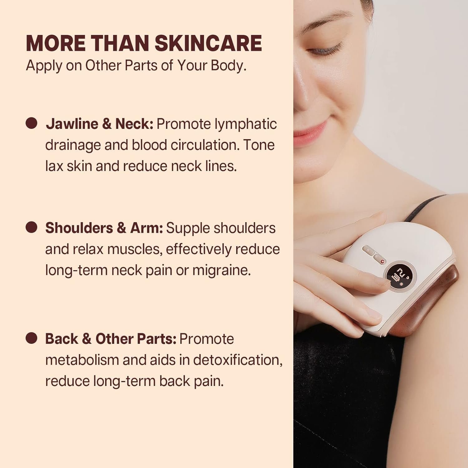 LUX1 Gua Sha Facial Tools, Face Sculpting Tool, Electric Face Massager with 3-Level Heat & Vibration & 1000Mah Battery, Anti-Aging, Neck & Face Lift, Wrinkle and Puffiness Reduction