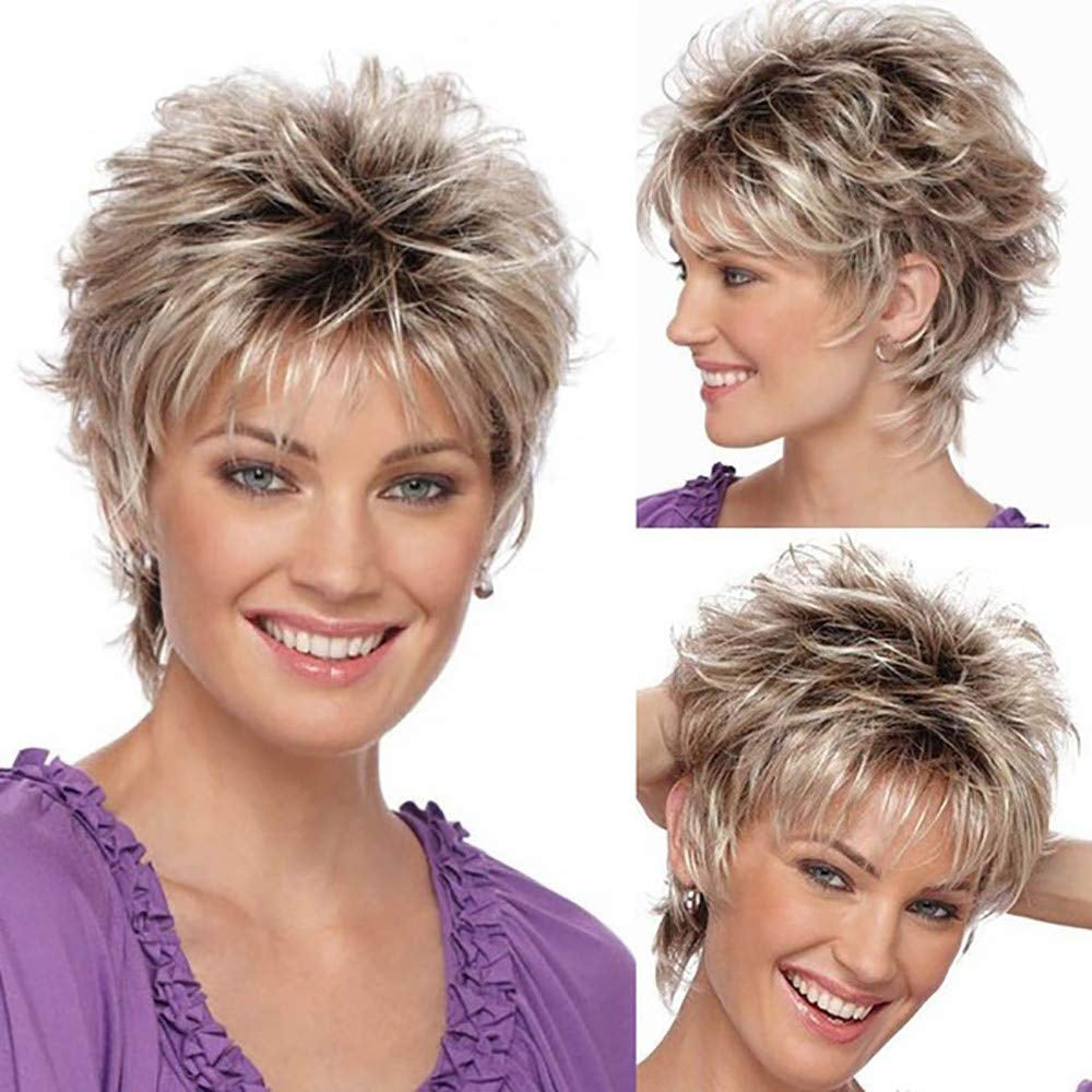 Wig for White Women Short Curly Human Hair Wigs Blonde Wig for White Women Hair Blend Performance Wigs