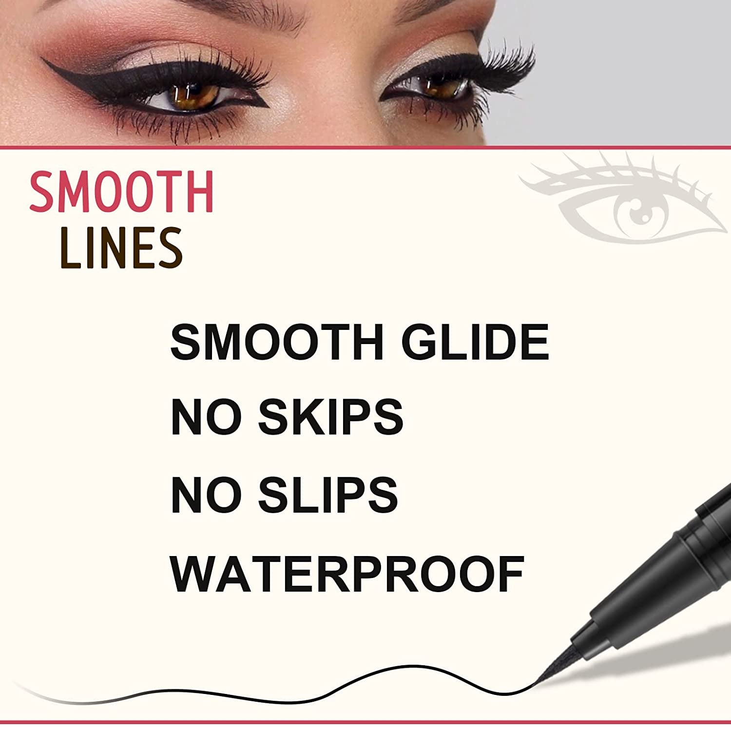 Eyebrow Pencil Makeup Kit, with Waterproof 2-IN-1 Microblading Eyebrow Pen, Eyebrow Pomade, Eyeliner and Dual-Ended Eyebrow Brush, Brow Pencil Kit for Natural Eyebrows - Dark Brown