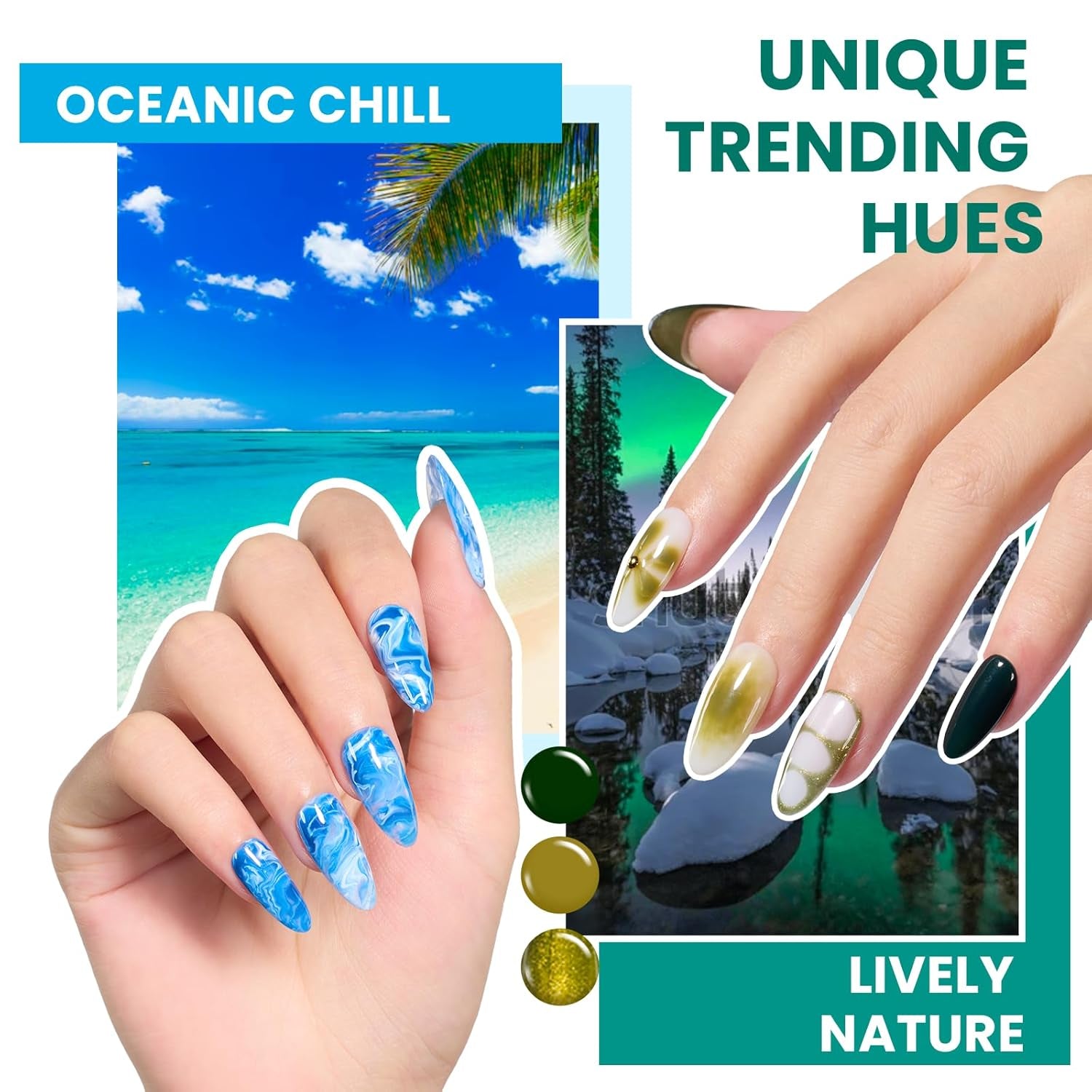 Beetles 110 PCS Gel Nail Polish Set, 100 Colors Infinite Inspiration All Season Red Brown Green Black Gel Polish with 5Pcs Base Top Coat Soak off UV Gel for Manicure Lovers DIY at Home Gifts for Women