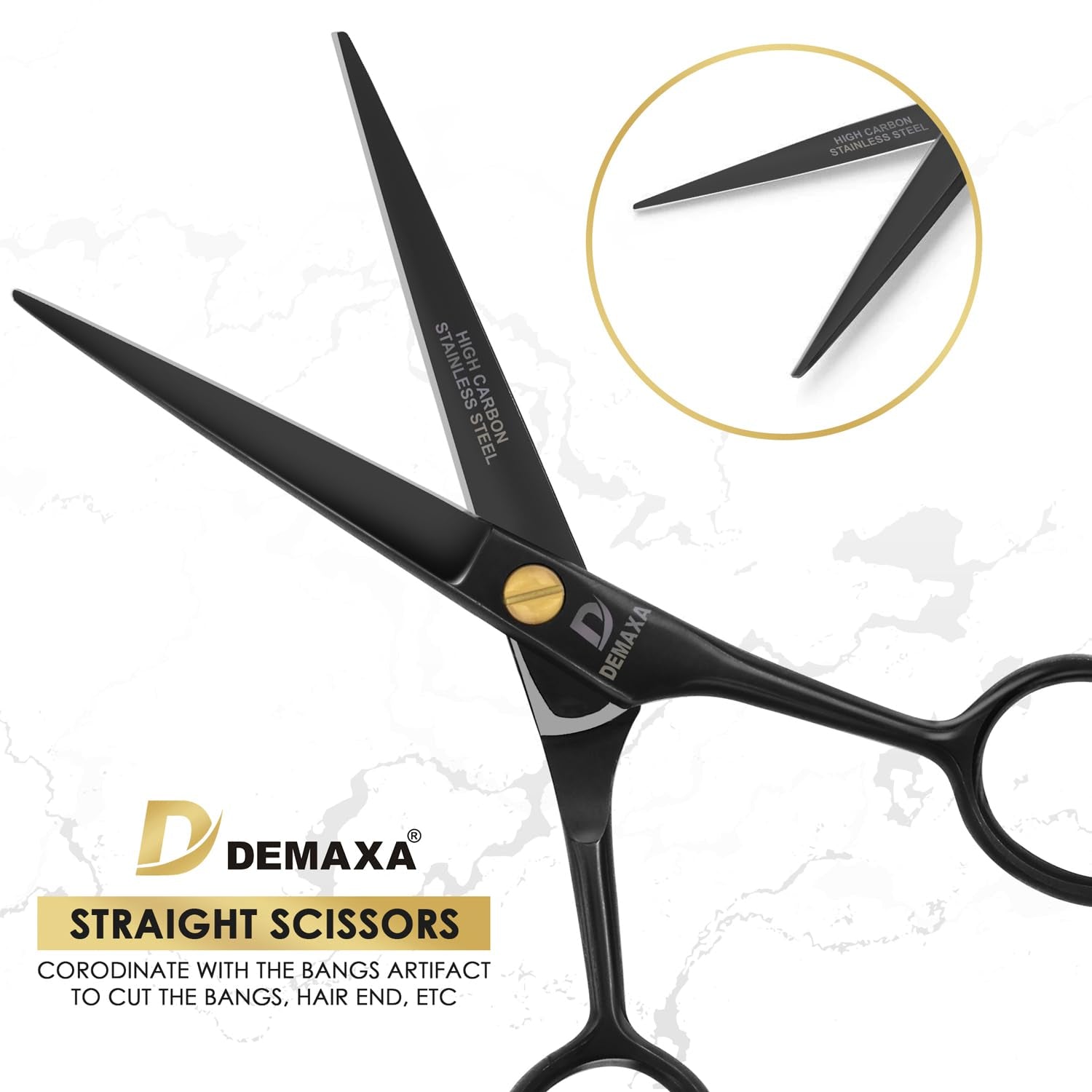 5" Professional Beard Scissor for Men Mustache Scissors with 1 Mustache Comb, 1 Beard Comb & Pouch – Prefect Beard Trimming Scissors for All Facial Hair – Grooming Scissors Men Mustache Kit