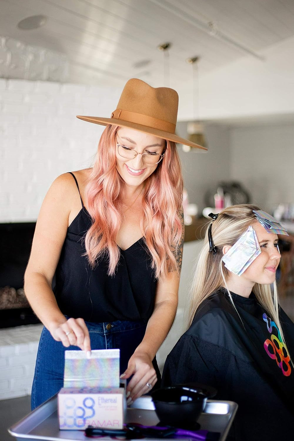 Magenta and Ethereal Pop up Hair Foils