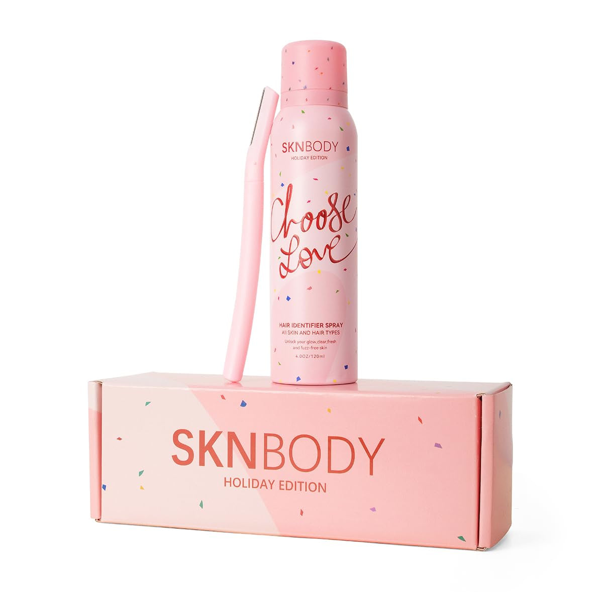 Hair Identifier Spray with Dermaplaner Set 2 Pack, Facial Hair Removal Kit with 4 Razors for Face Shaving and Dermaplaning