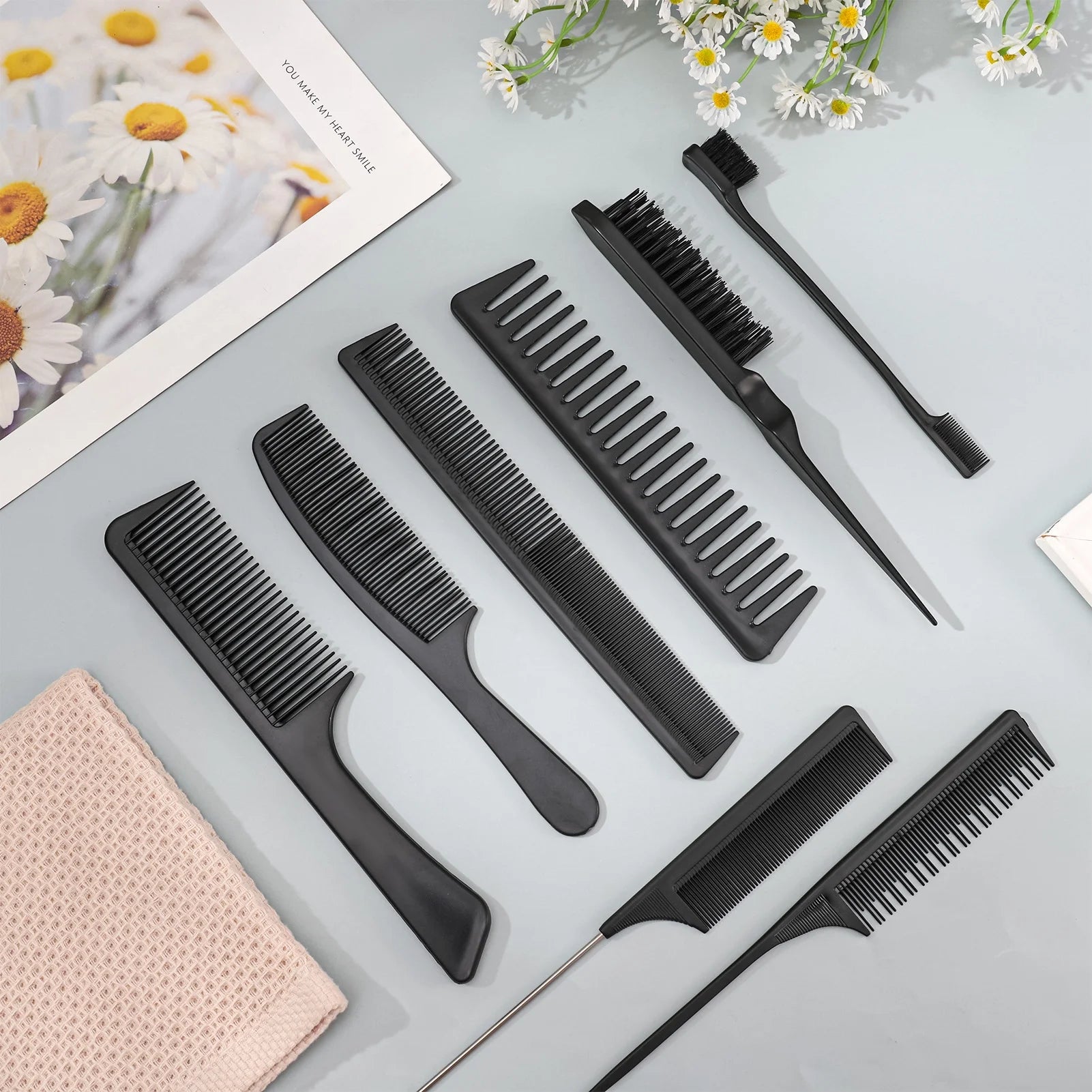 8Pcs Hair Styling Combs Set