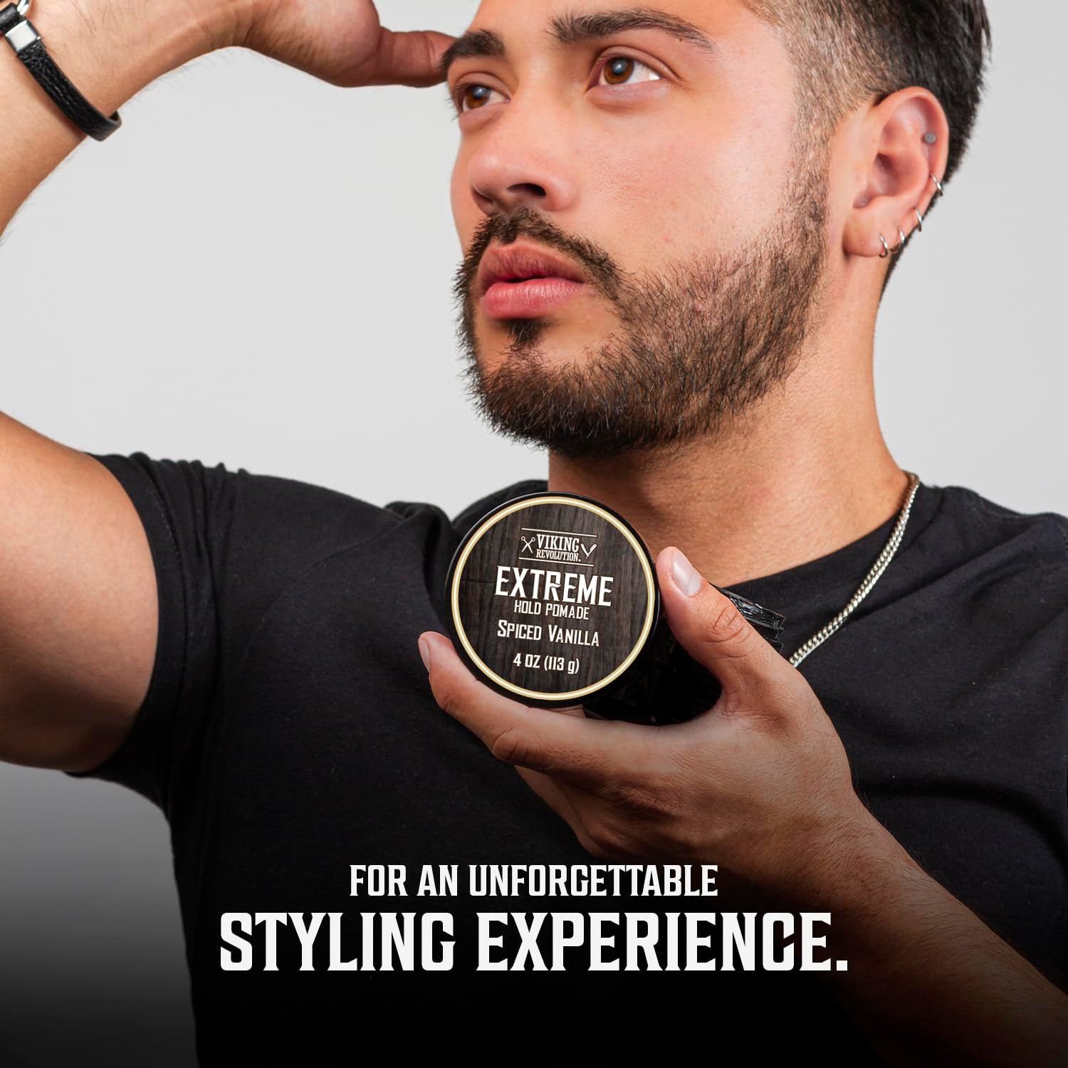 Spiced Vanilla Hair Pomade for Men - Extreme Hold Hair Gel for Men Water Based - Mens Pomade Extra Firm Mens Hair Pomade Strong Hold - High Shine Mens Hair Cream (4Oz)