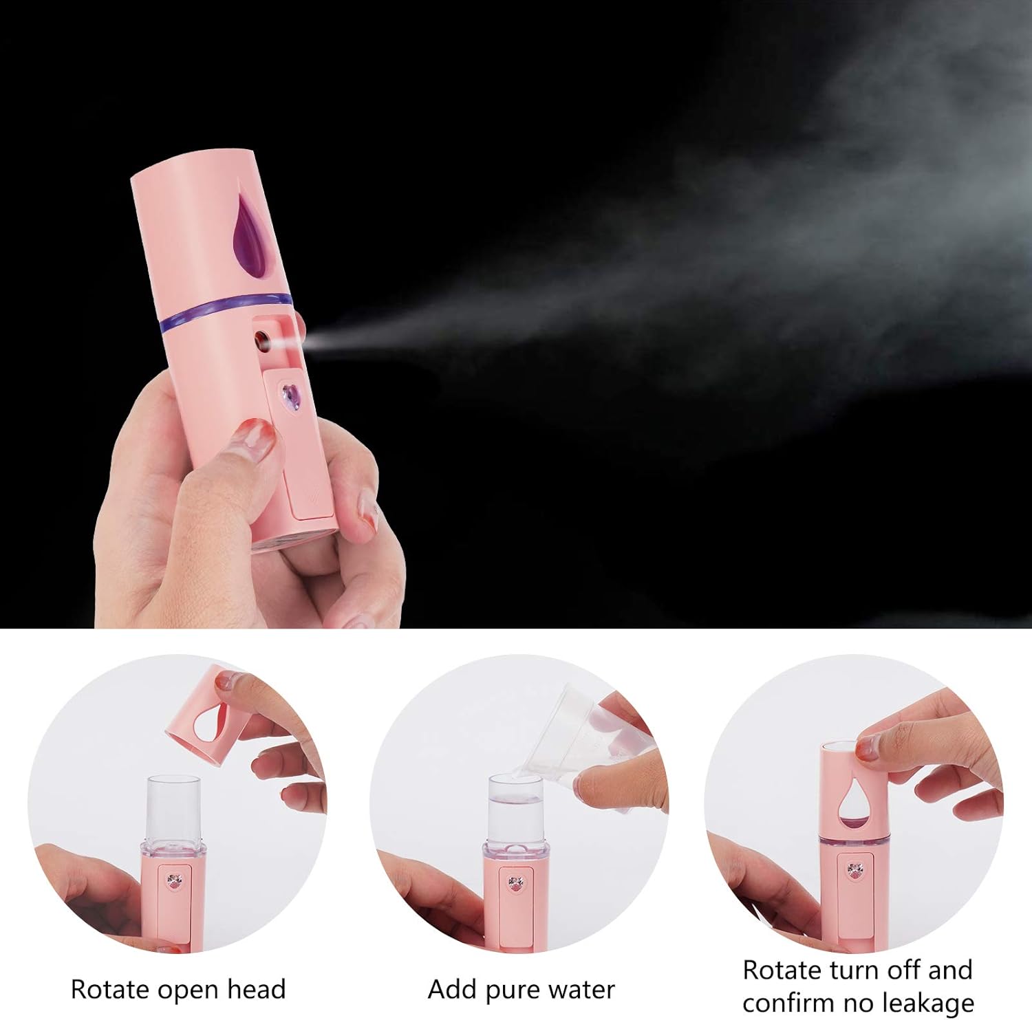 Facial Steamer for Face Nano Facial Mister Sprayer Set, Face Steamer for Facial Deep Cleaning, Portable Mini Face Steamer for Clogged Pore, Sinuses (Include Blackhead Remover Kit, Brush)