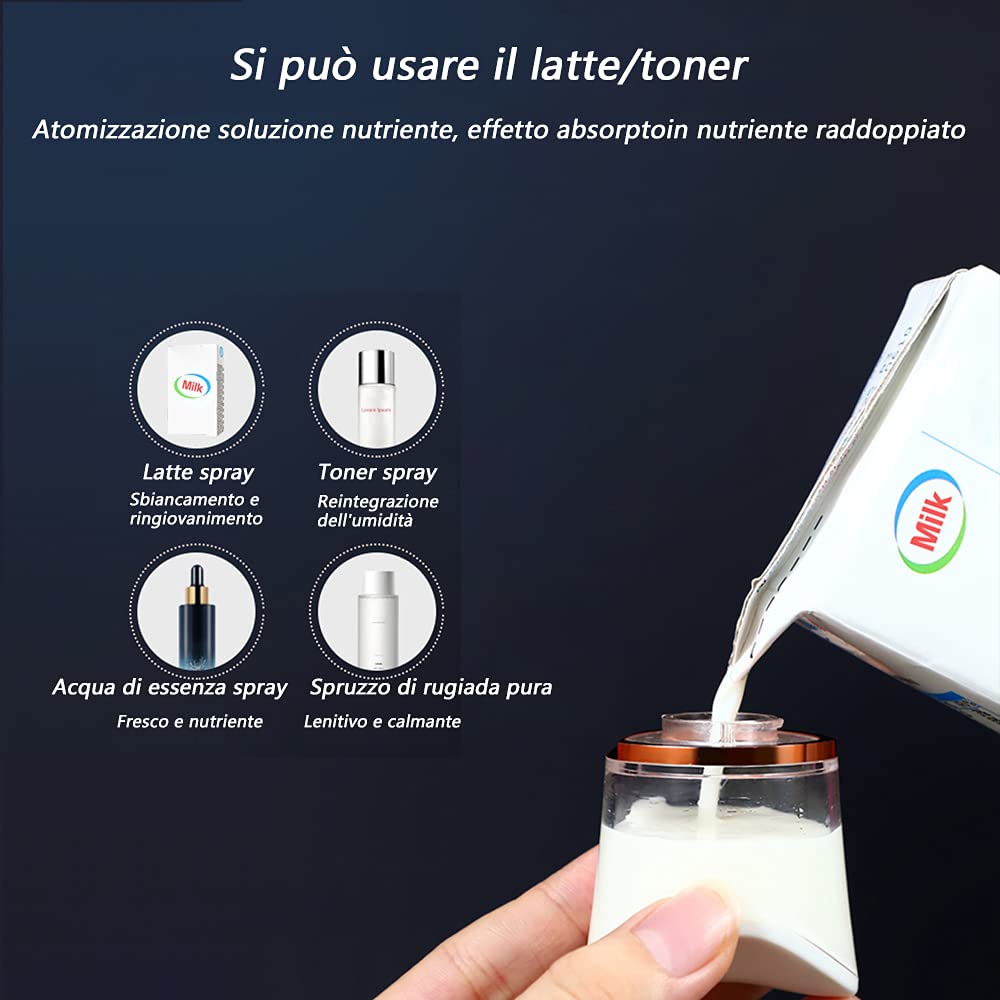 Handy Nano Mist Sprayer with Skin Analyzer Moisture Tester, Portable Facial Atomization Eyelash Extensions Steamer Mister,Mini Cool with Large Capacity,Face Moisturizing,Hydration Refreshing