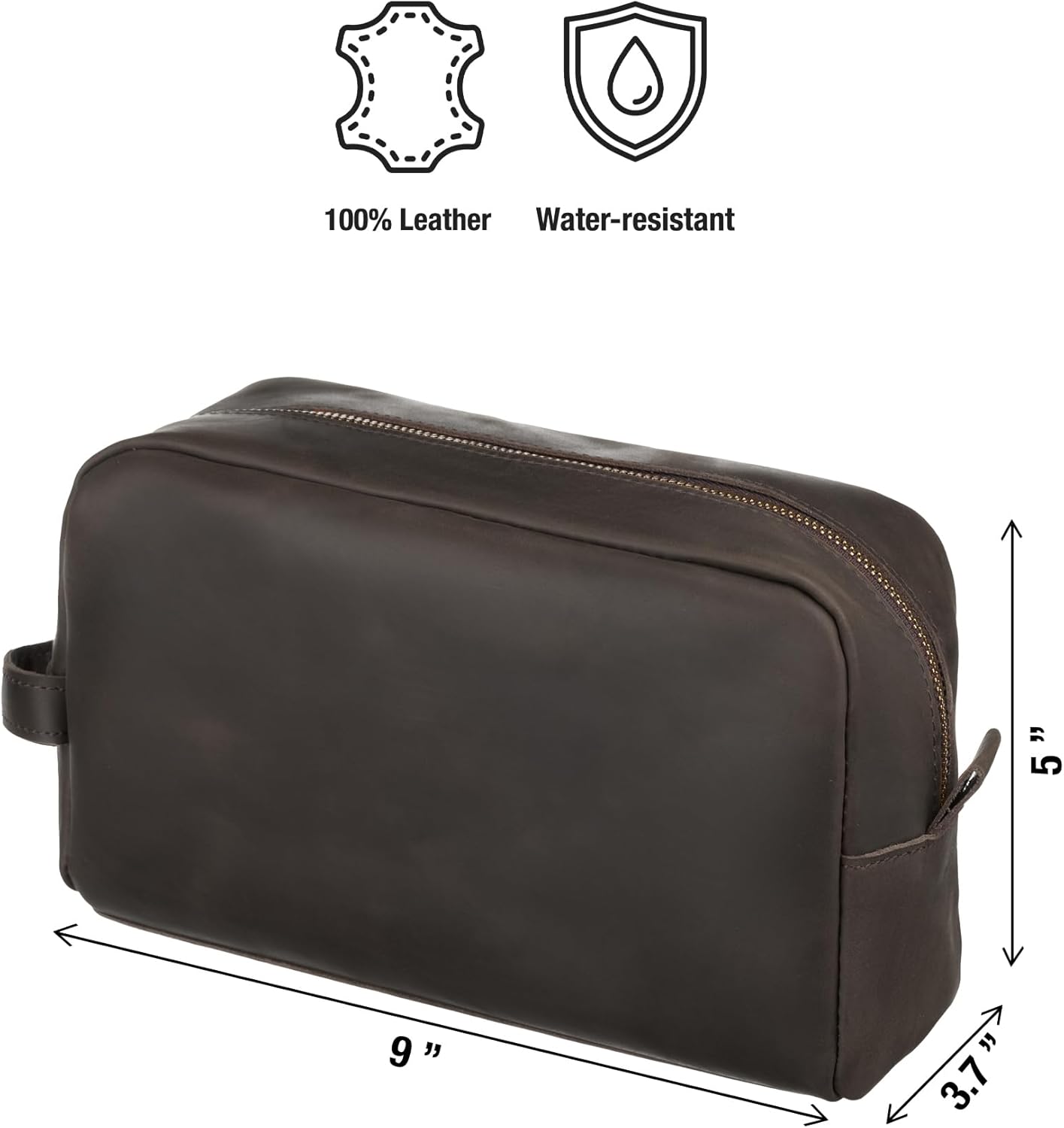 Geniune Leather Travel Bag Toiletries Organizer Case for Men