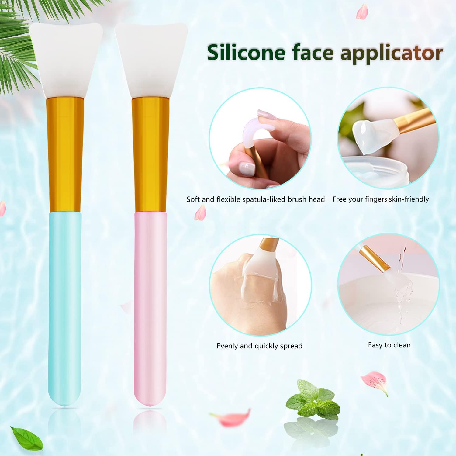 6 PCS Silicone Face Scrubber Brush Set, 2Pcs Lip Scrub Brush, 2PCS Face Cleansing Brush Silicone Face Exfoliator Tool, 2Pcs Facial Applicator Brush for Women Men