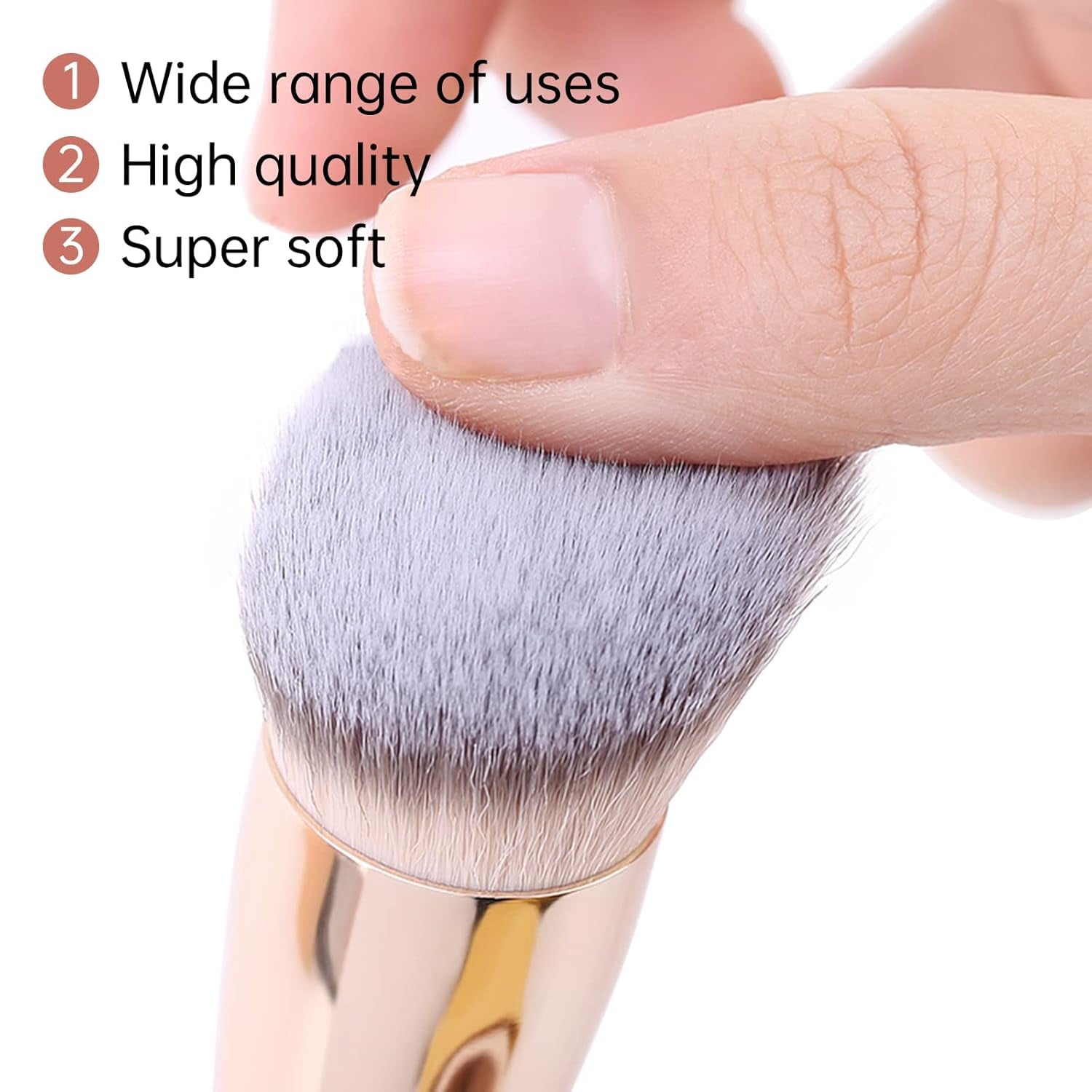 Makeup-Brushes Foundation Concealer Blusher-Brush Premium-Synthetic-Bristles Pink Handle for Liquid, Cream or Powder Products 3 Pieces Sets