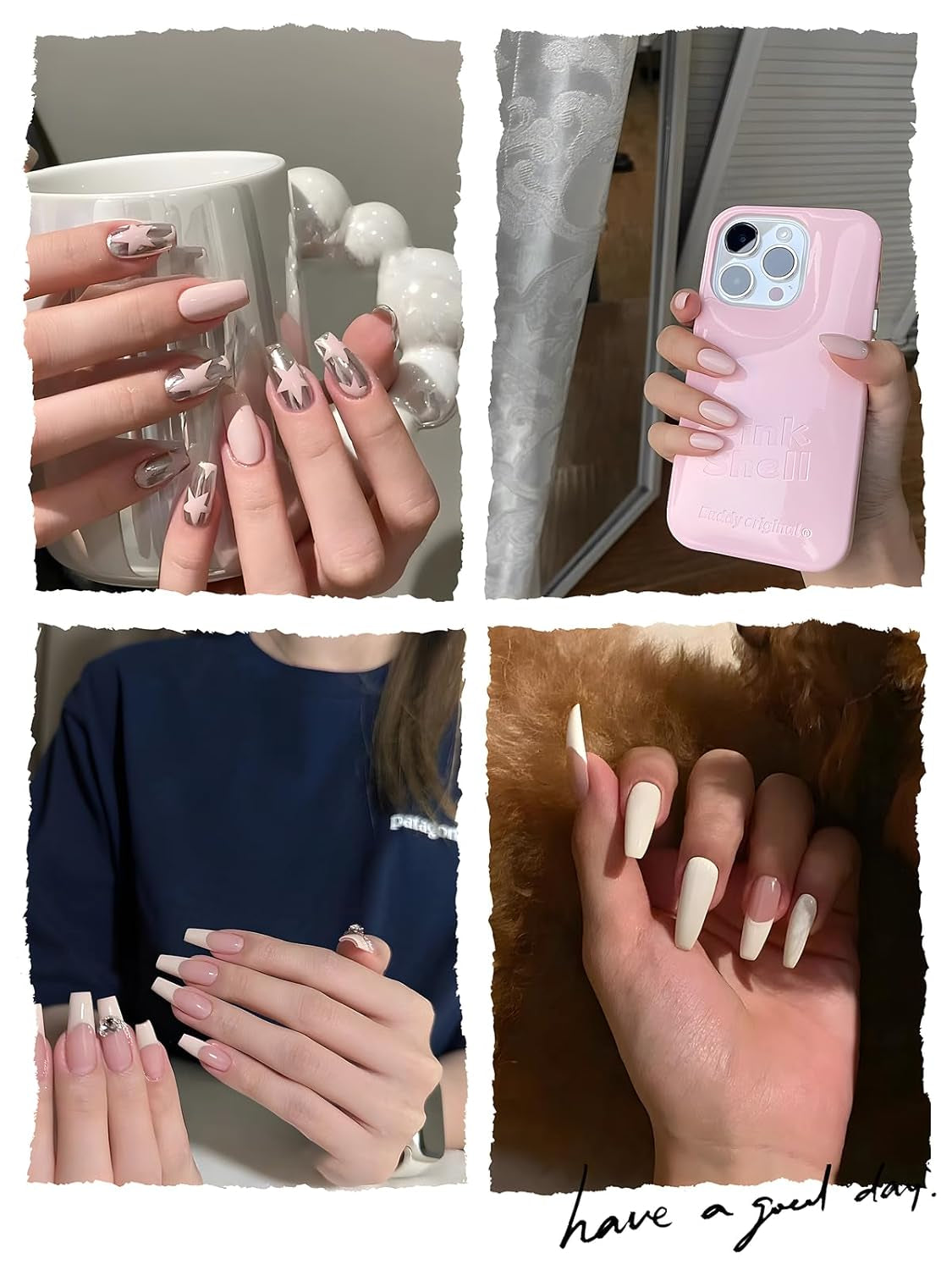 Gel French Manicure Kit,  Glitter Nude Pink & White UV French Tip Gel Nail Polish Stamper Brushes Dotting Pens French Tip Tool Kit for French Nail Art DIY Design