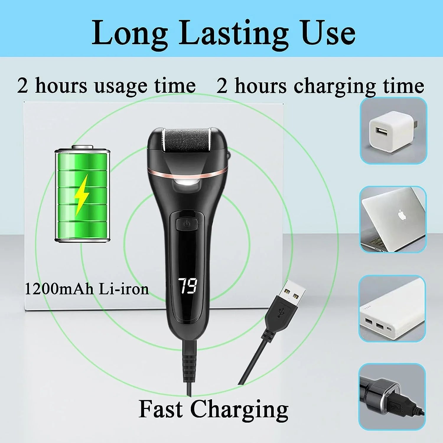 Callus Remover for Feet, 18-In-1 Professional Pedicure Tools Foot Care Kit, Foot Scrubber Electric Feet File Pedi for Hard Cracked Dry Dead Skin, 3 Rollers, 2 Speed, Battery Display