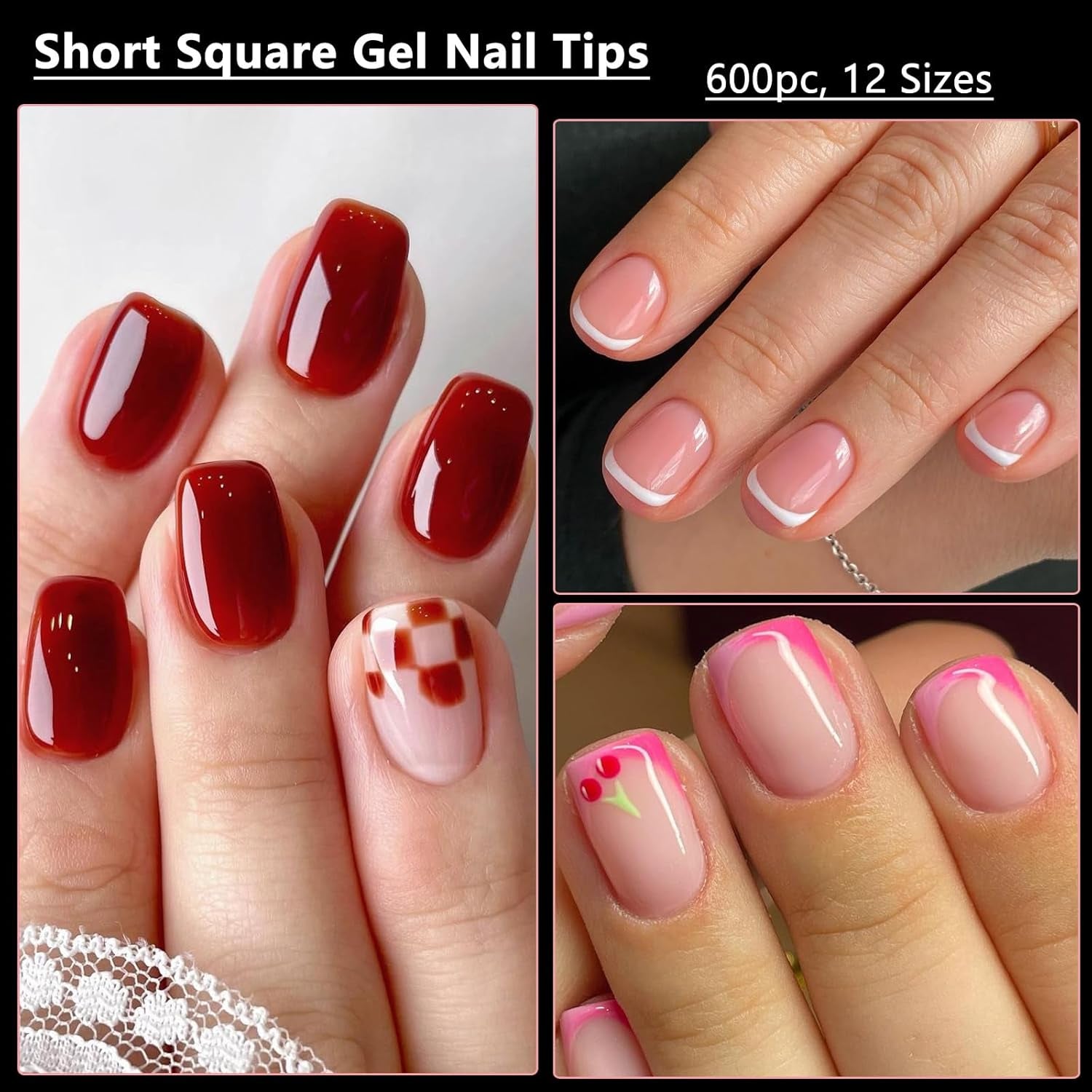 600Pc Extra Short Square Nail Tips Clear Fake Nails Press on Nail Short Soft Gel Nail Tips Full Cover False Nails XS Square Acrylic Nails Tip Artificial Fingernail for Gel Nails Extension