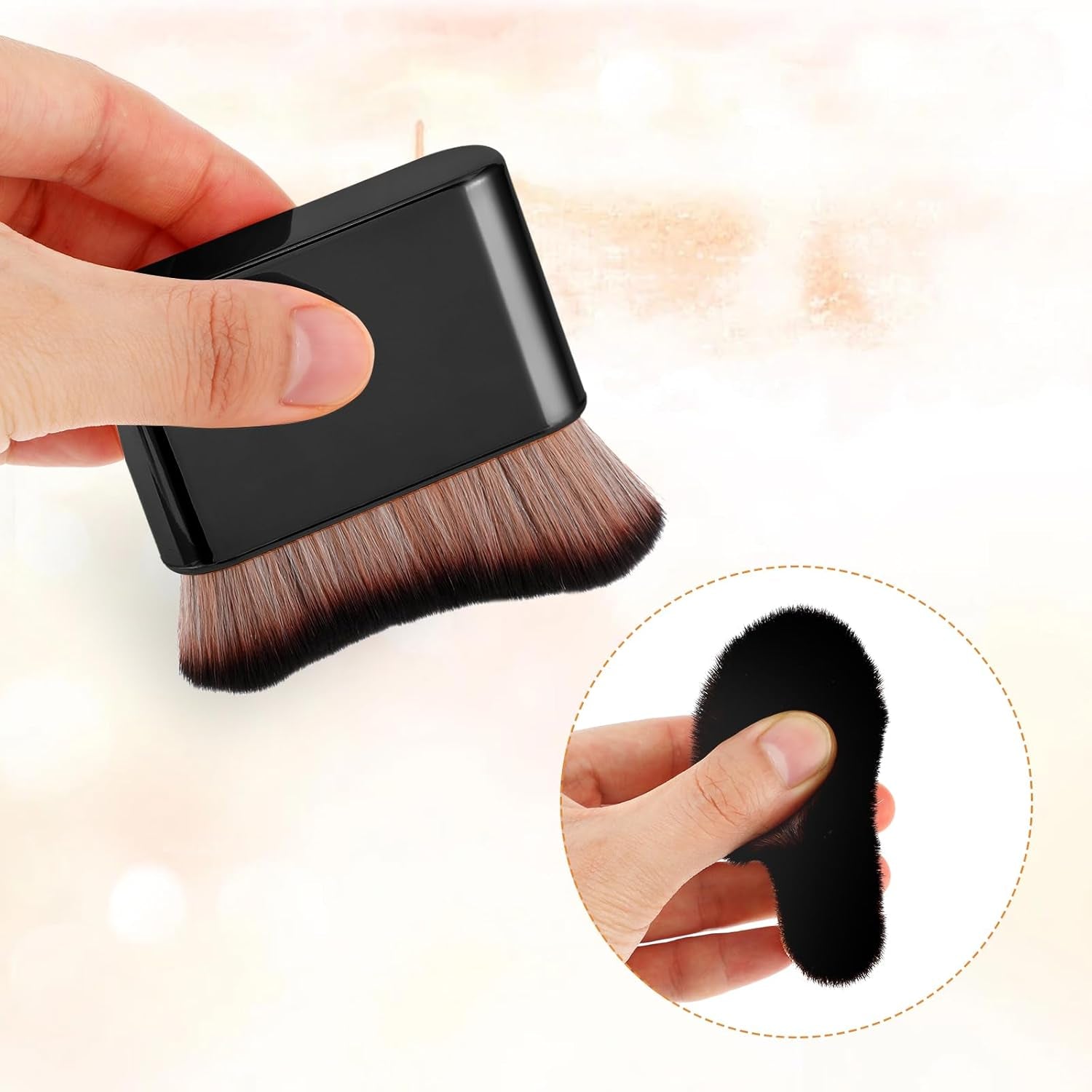 Self Tan Brush Soft Body Makeup Brush Portable Self Tanning Brush Self Tanner Face Brush for Body & Leg Makeup（Black）