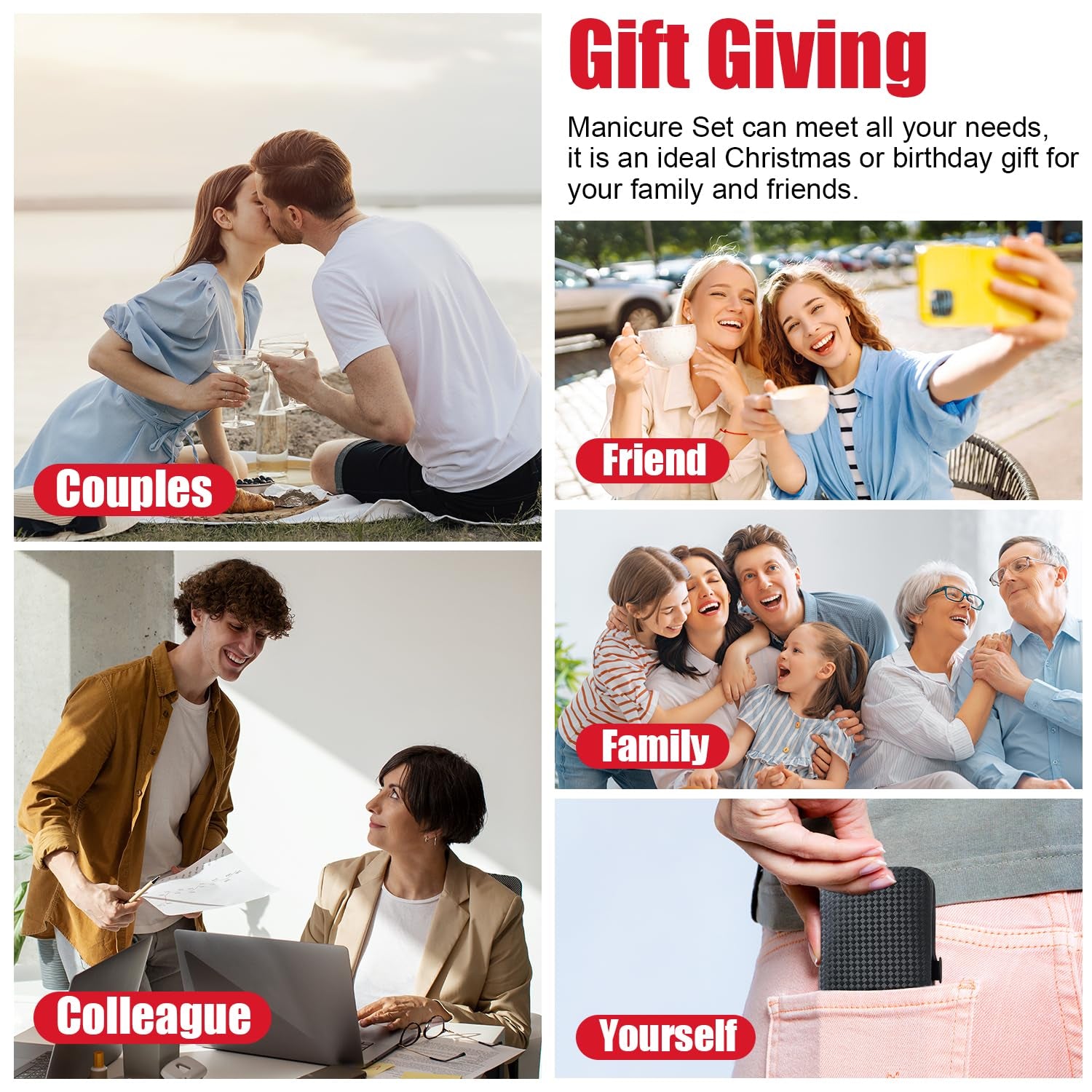 Manicure Set 10 in 1 Mens Gifts Travel Nail Clippers Set