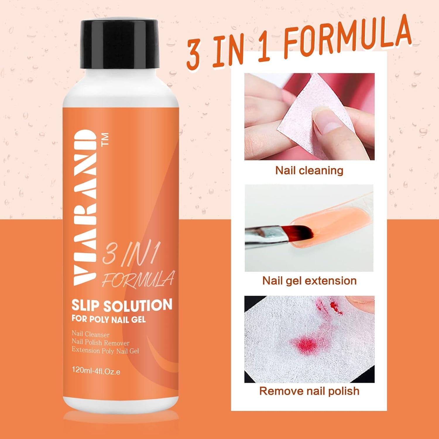 Slip Solution Poly Gel 4Oz, Anti-Stick Poly Gel Nail Solutions with Gel Nail Brush, Glass Cup, Easy DIY Extension Poly Nail Gel