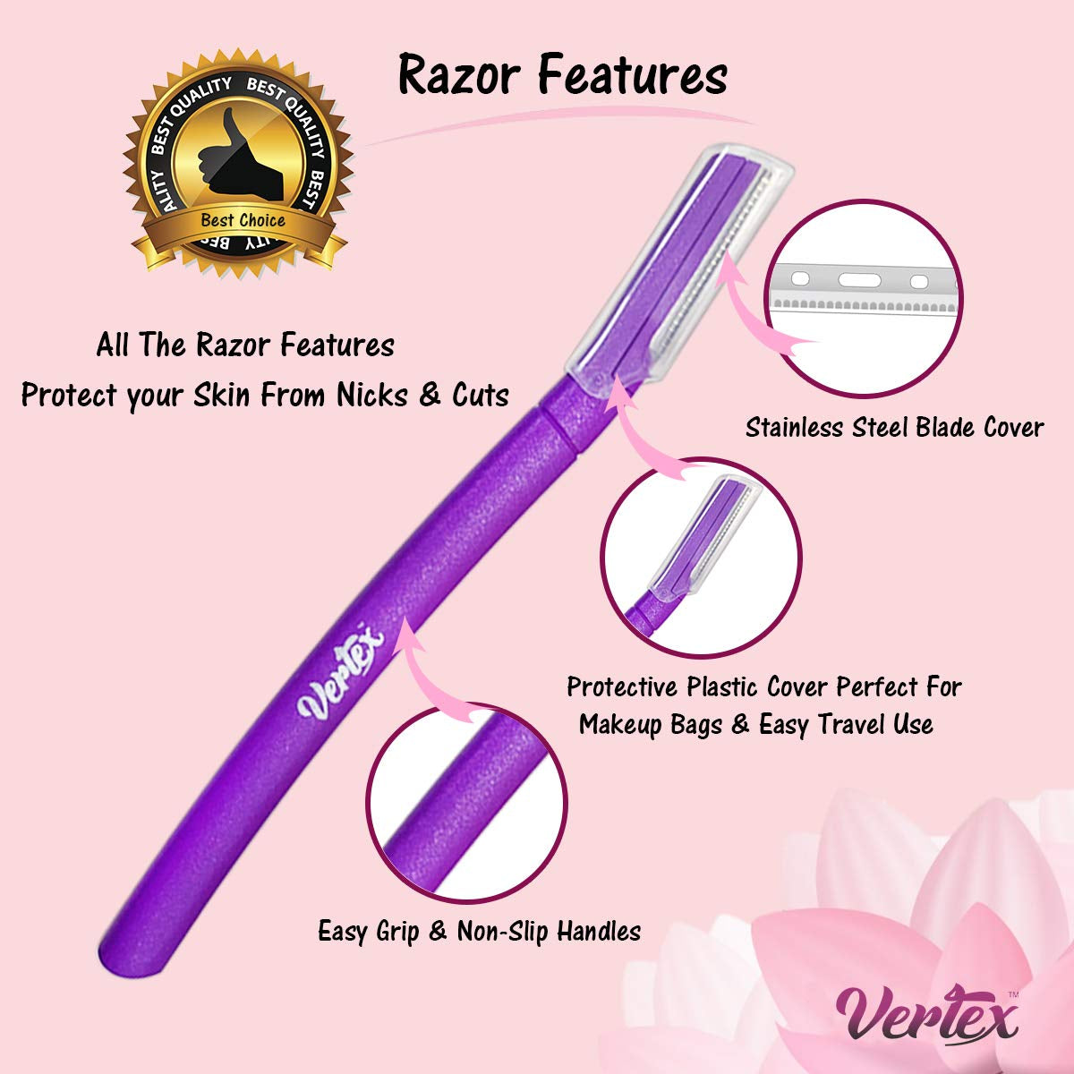 Womens Eyebrow Razor (6Pc) Dermaplaning Brow Shaping Women Facial Hair Razors