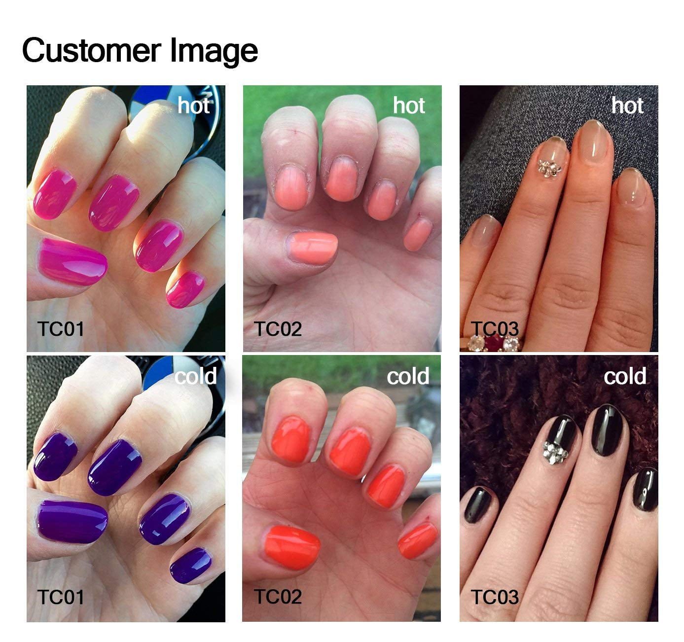Temperature Color Mood Changing Soak off Hema Free Chameleon Gel Nail Polish Set of 6Pcs X 10Ml- Kit Set 13