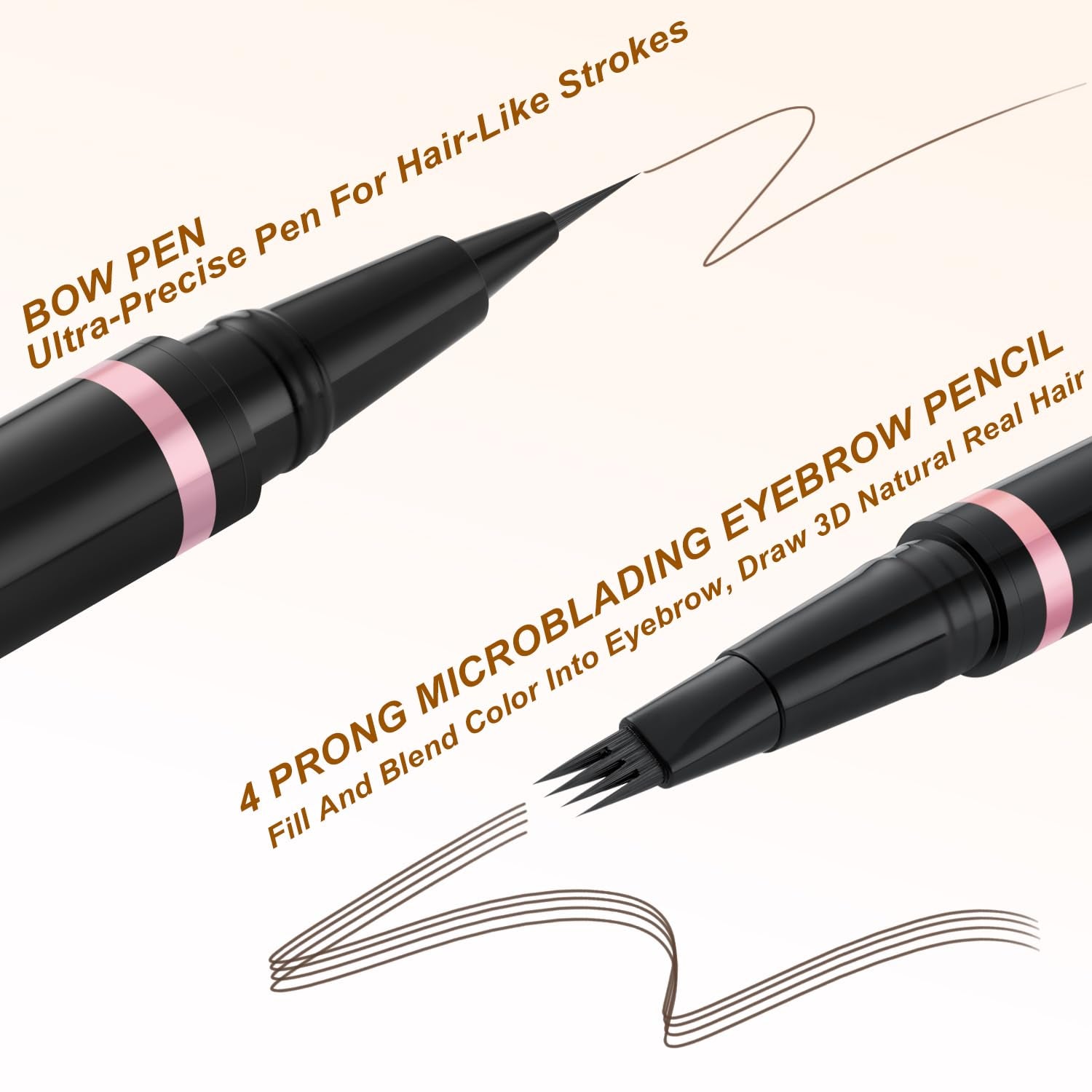 Eyebrow Pencil Makeup Kit, with Waterproof 2-IN-1 Microblading Eyebrow Pen, Eyebrow Pomade, Eyeliner and Dual-Ended Eyebrow Brush, Brow Pencil Kit for Natural Eyebrows - Dark Brown