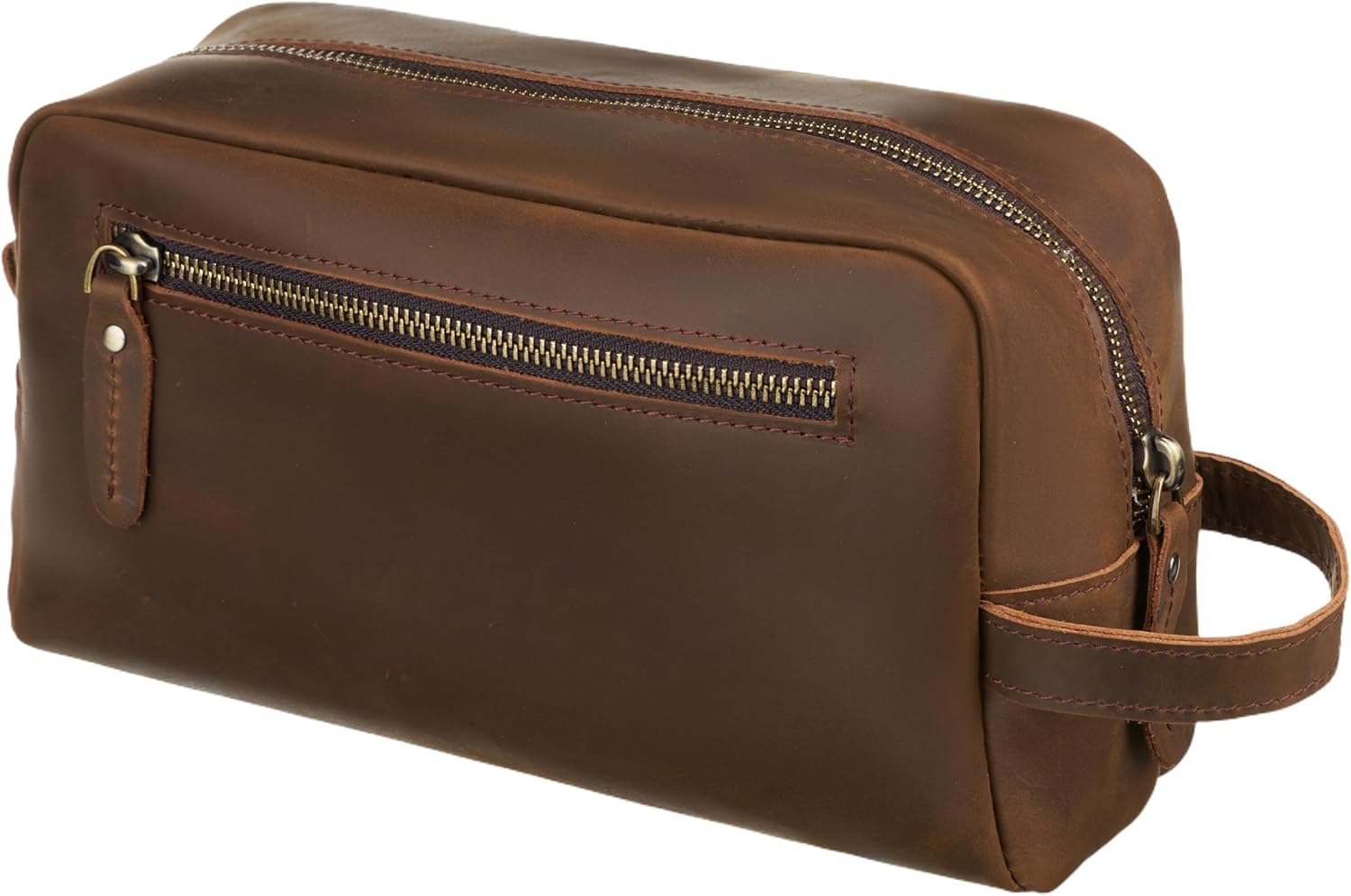 Geniune Leather Travel Bag Toiletries Organizer Case for Men