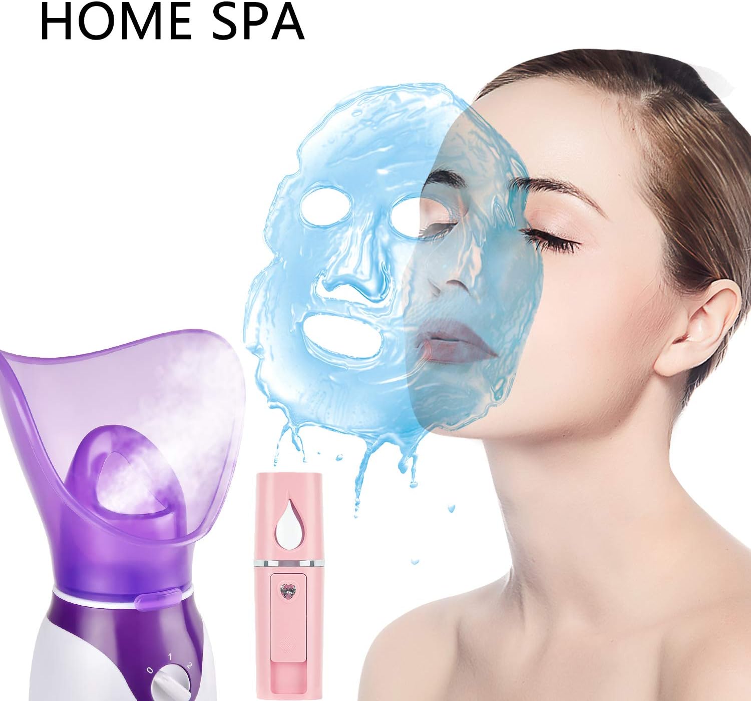 Facial Steamer for Face Nano Facial Mister Sprayer Set, Face Steamer for Facial Deep Cleaning, Portable Mini Face Steamer for Clogged Pore, Sinuses (Include Blackhead Remover Kit, Brush)