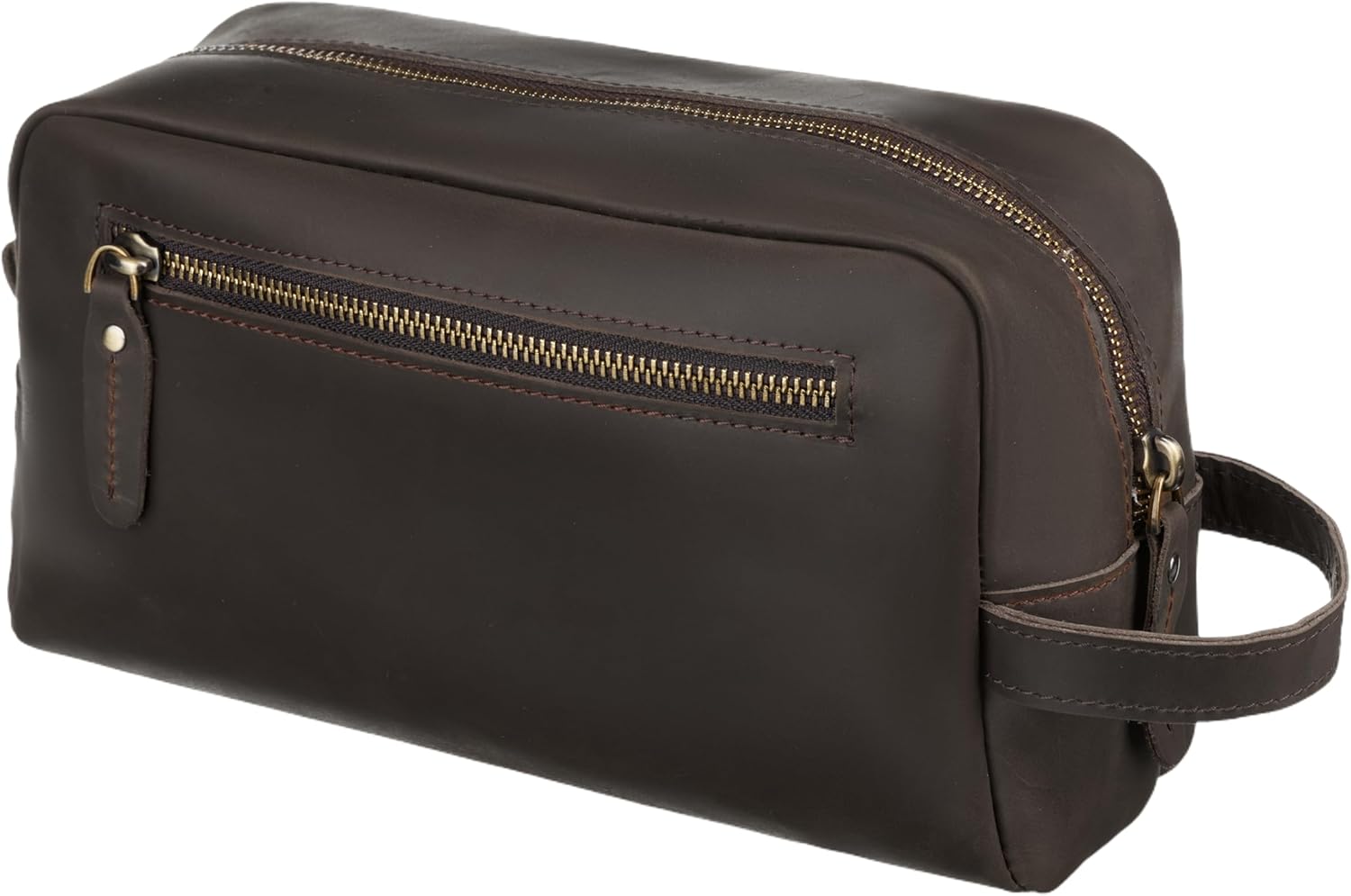 Geniune Leather Travel Bag Toiletries Organizer Case for Men