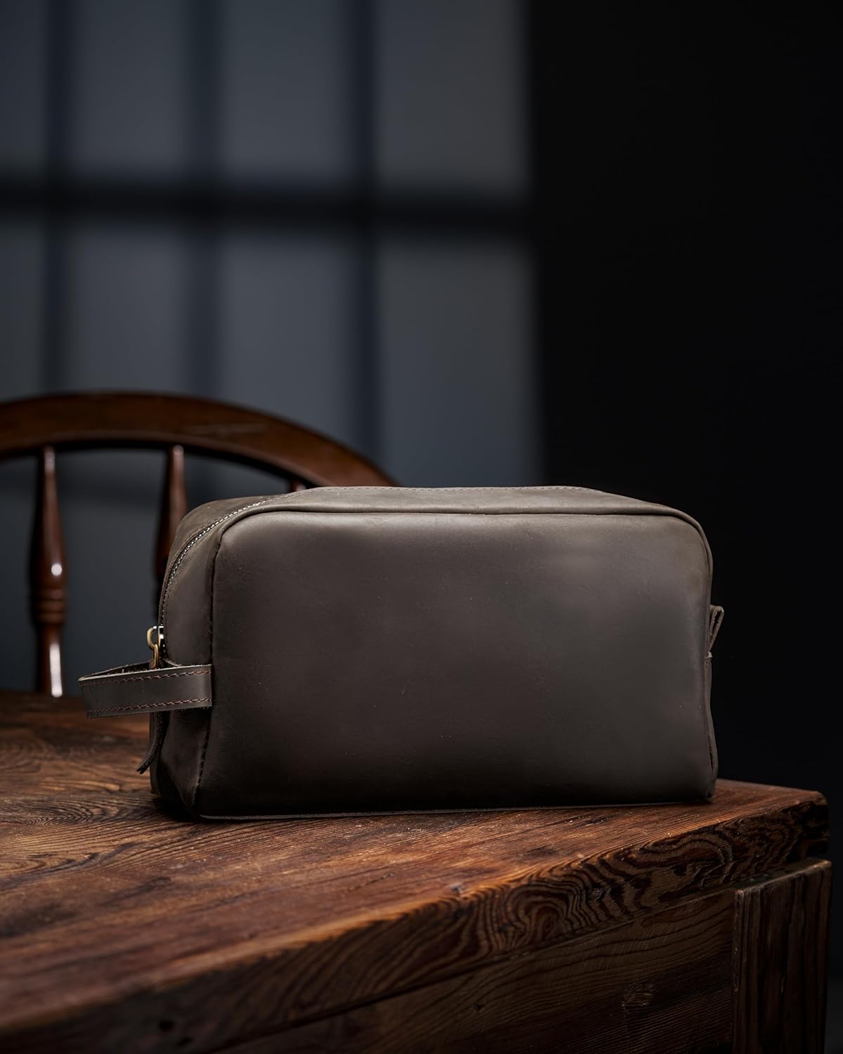 Geniune Leather Travel Bag Toiletries Organizer Case for Men