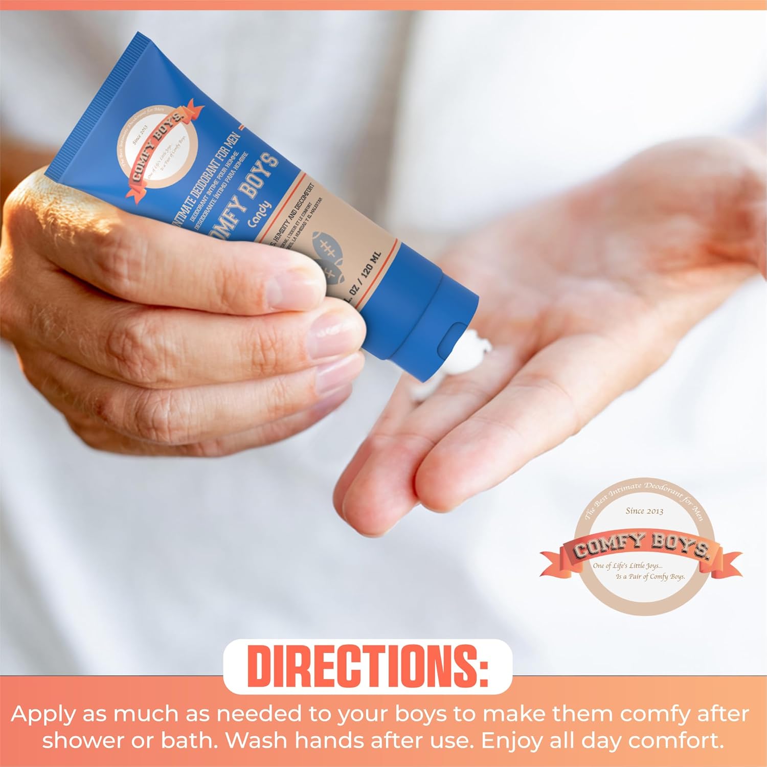 Men'S Premium Ball Deodorant: Anti-Chafing Sweat Defense, Odor Control, Aluminum-Free Mens Deodorant for Men'S Private Parts (Original, 4 Oz)