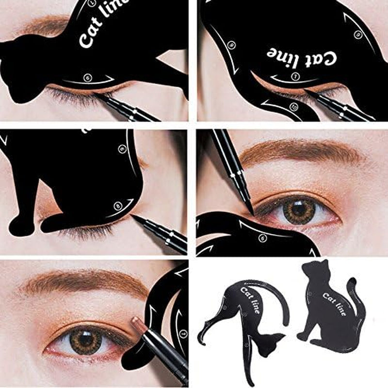 2Pcs Cat Line Pro Eye Makeup Tool Eyeliner Stencils Template Shaper Model Beauty
