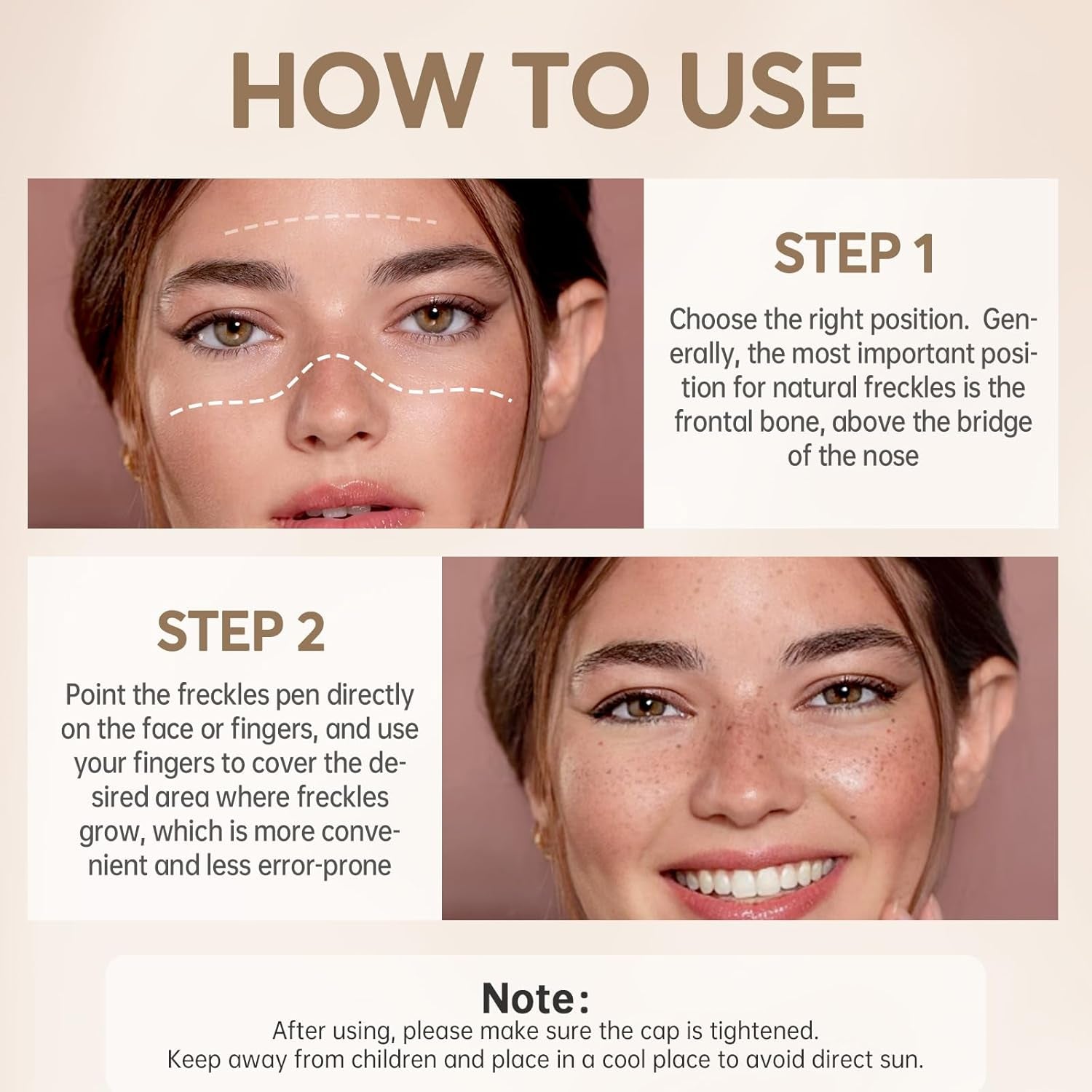 4 Colors Freckle Pen, Natural Lifelike Face Fake Freckle Makeup Pen Waterproof Long Lasting Quick Dry 0.1 Mm Ultra-Fine Faux Freckles 4 Pack - Light Brown, Natural Coffee, Chestnut, Dark Brown