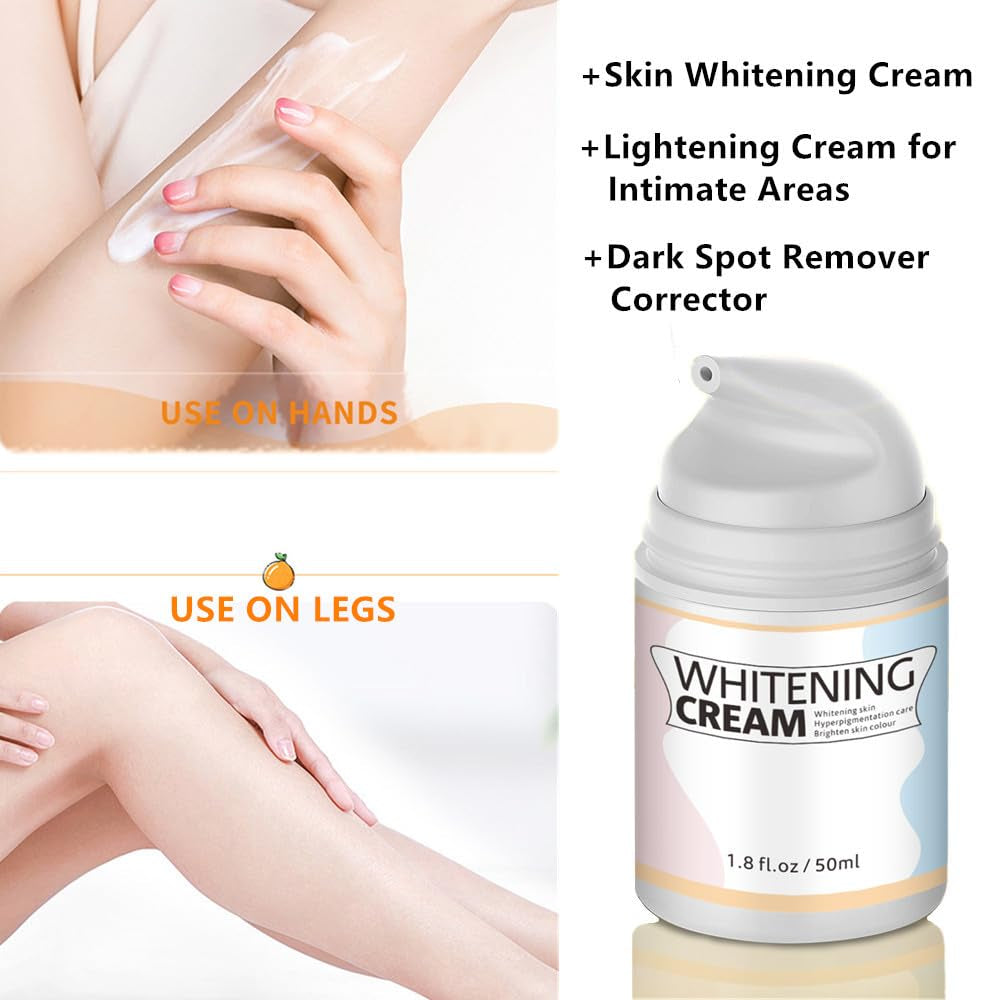 Skin Whitening Cream Easily Spray,Keep Face Moisturizer,Skin Lightening Cream for Intimate Areas,Underarm, Armpit,Elbow,Inner Thigh,Crema Blanqueadora Para Partes Intimas