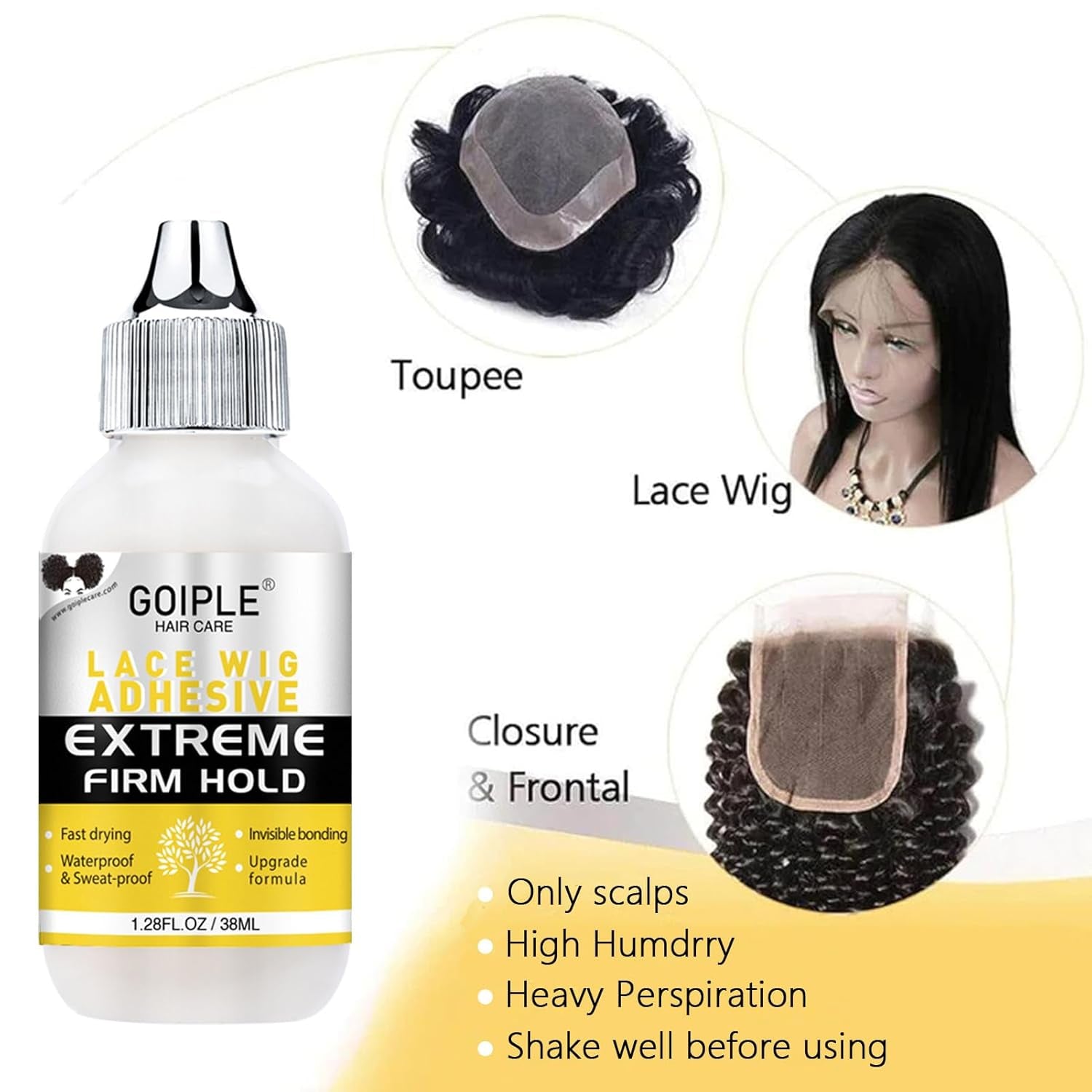 Lace Wig Glue Kit Lace Front Glue Kit for Wigs, Strong Hold Adhesive for Wigs An