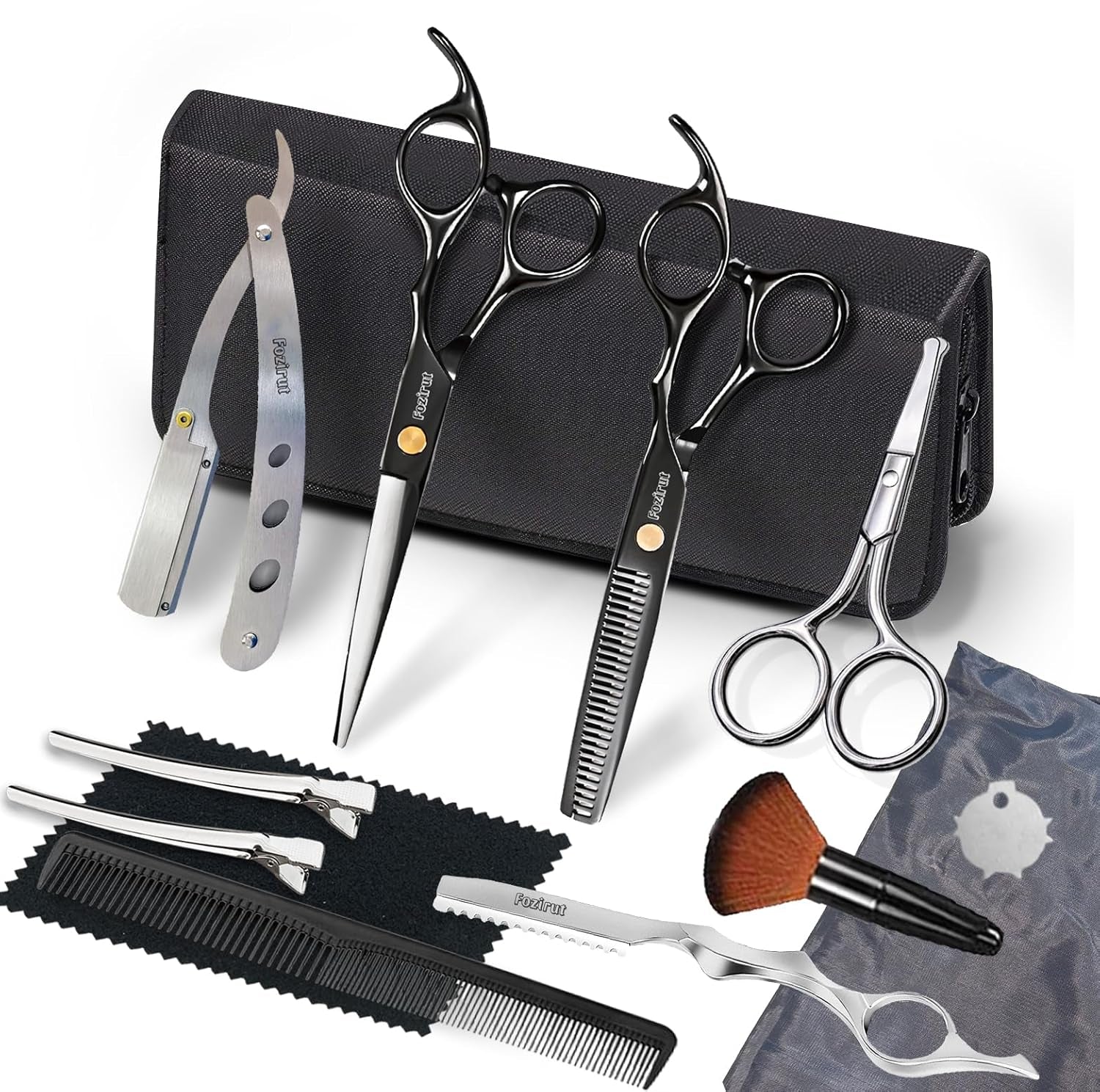 Professional Barber Scissors Set - Hair Shears Kit, Thinning Shears for Salon Haircut & Bang Trimming