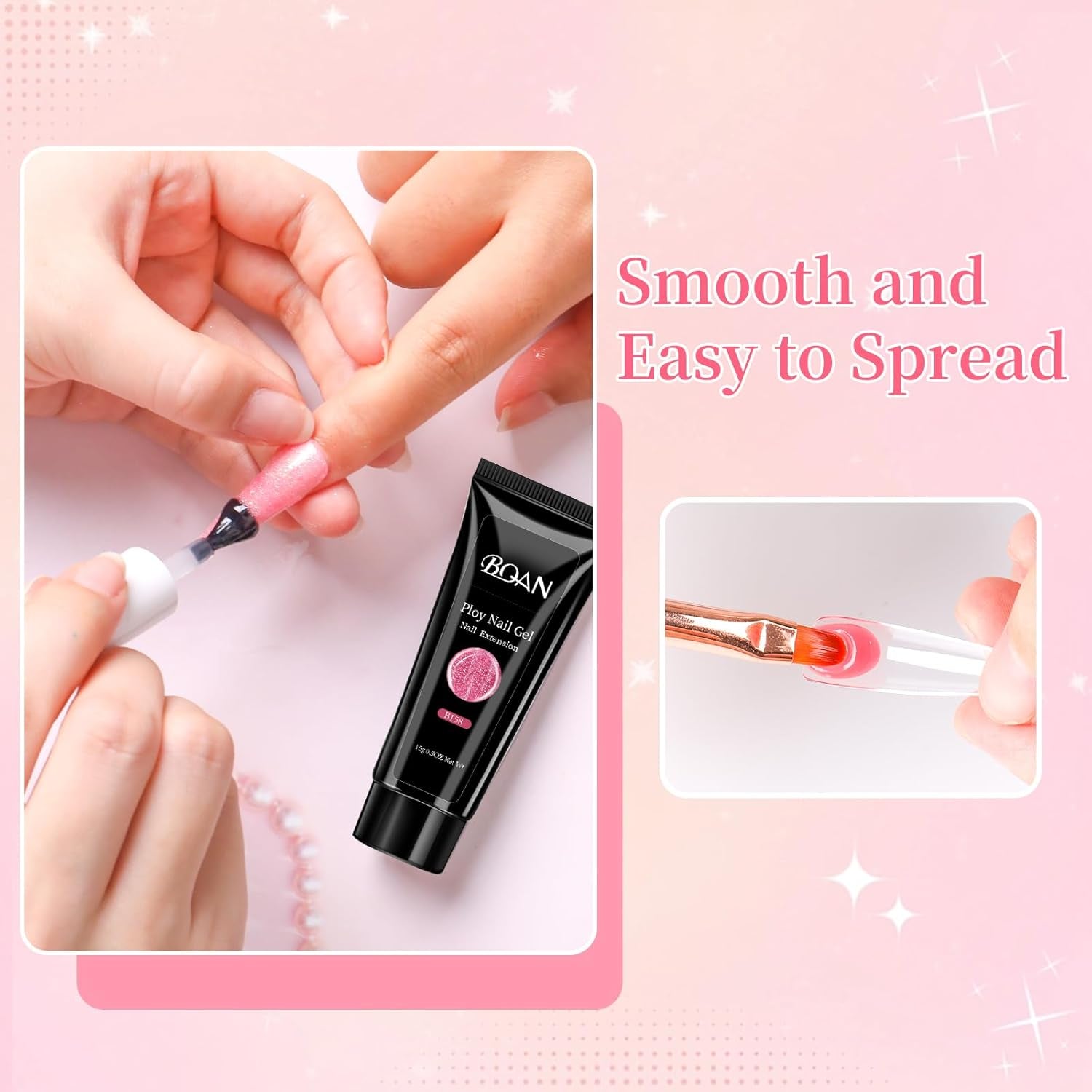 Poly Nail Gel Kit - 6 Shades Builder Gel for Long-Lasting Nail Extensions | 15Ml Each | Salon-Quality DIY & Home Use | Low Odor