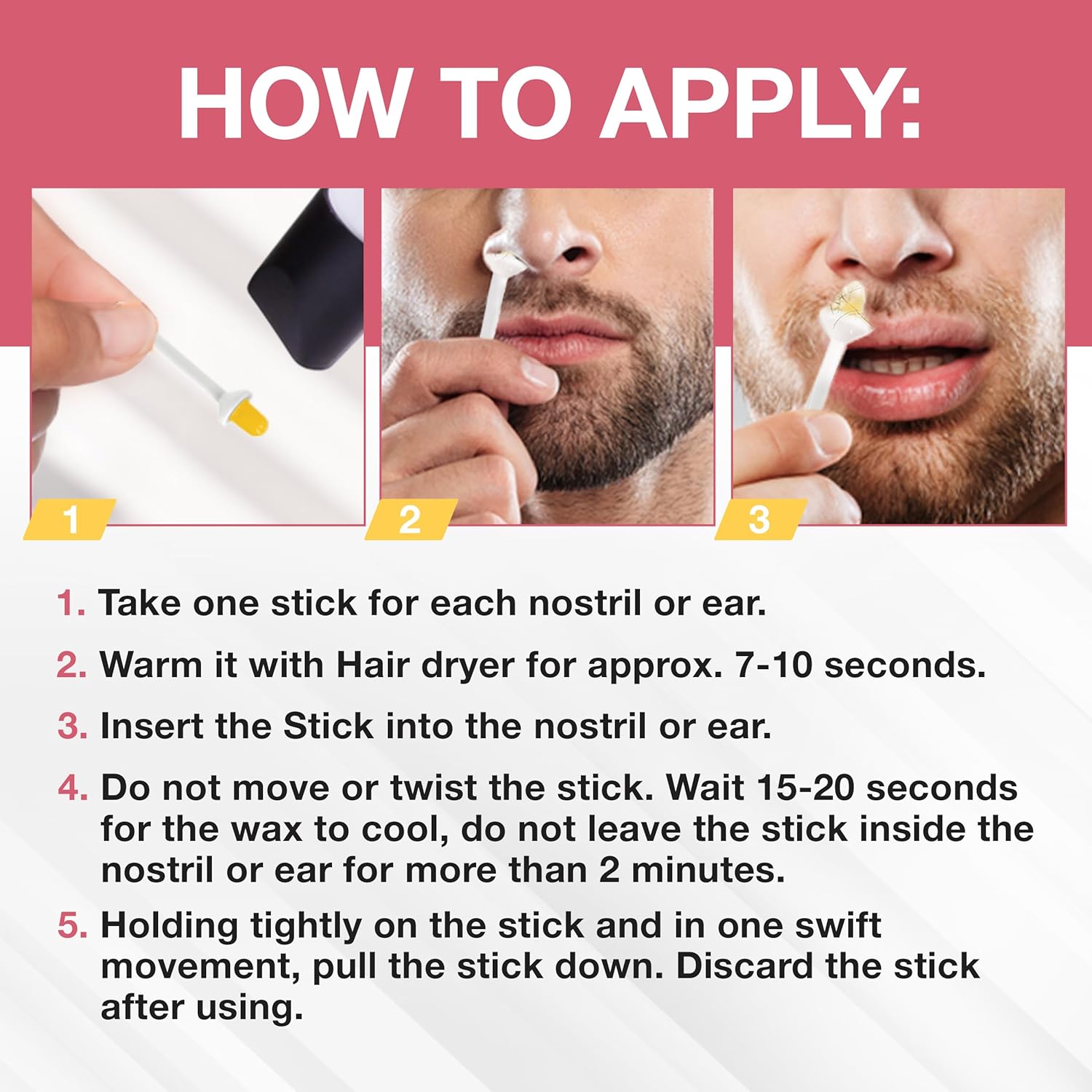 Nose + Ear Wax Kit, Safe, Quick, and Easy, Heat with Blow Dryer, 1-Pack